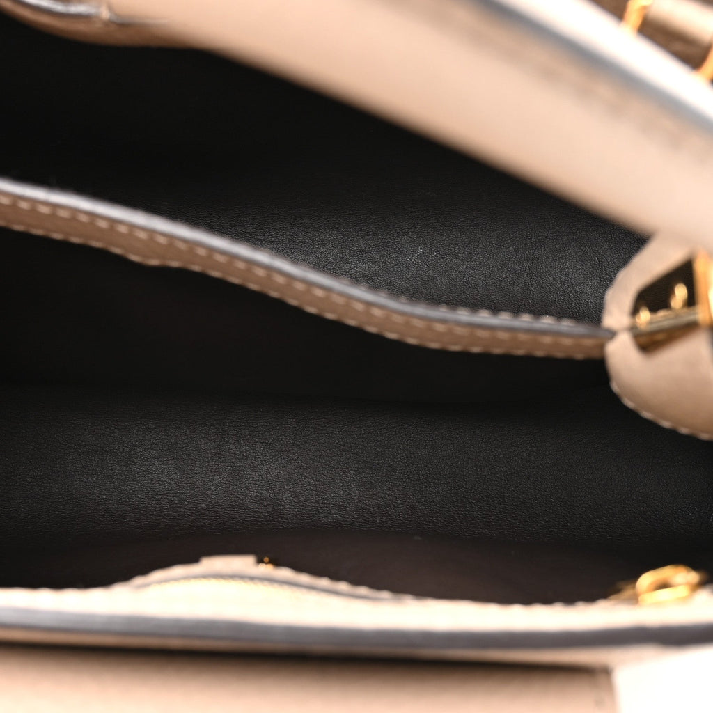 Louis Vuitton Taurillon Capucines BB Galet