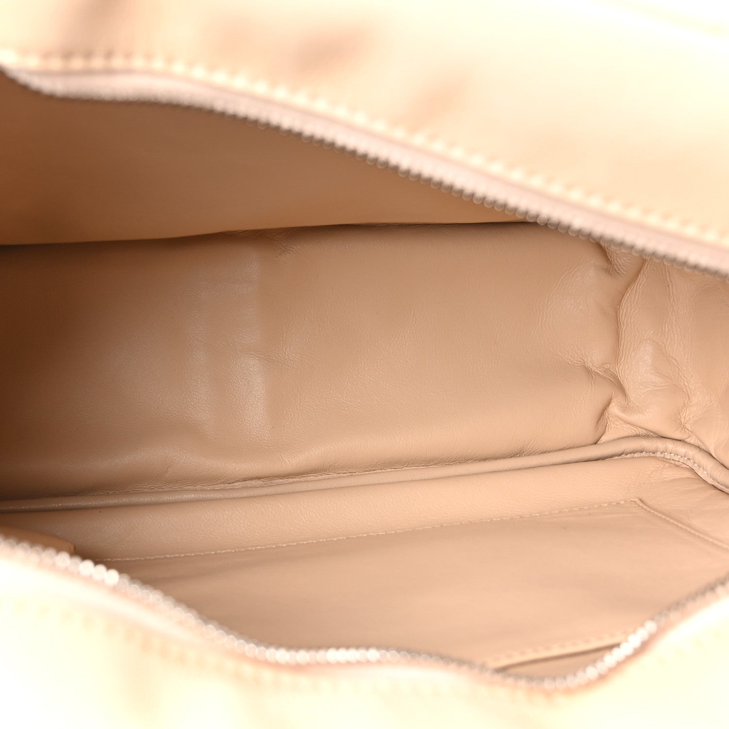 Chanel Shiny Lambskin Quilted Medium Camera Case Beige