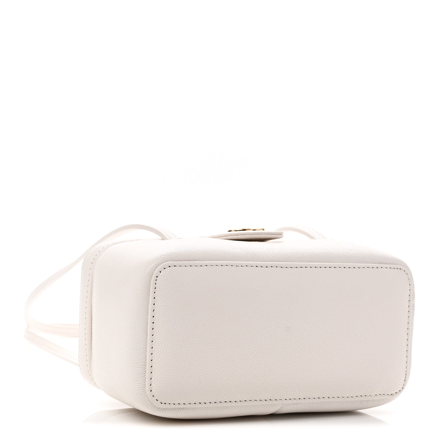 Chanel Shiny Caviar Preppy Coco Long Vanity With Strap White