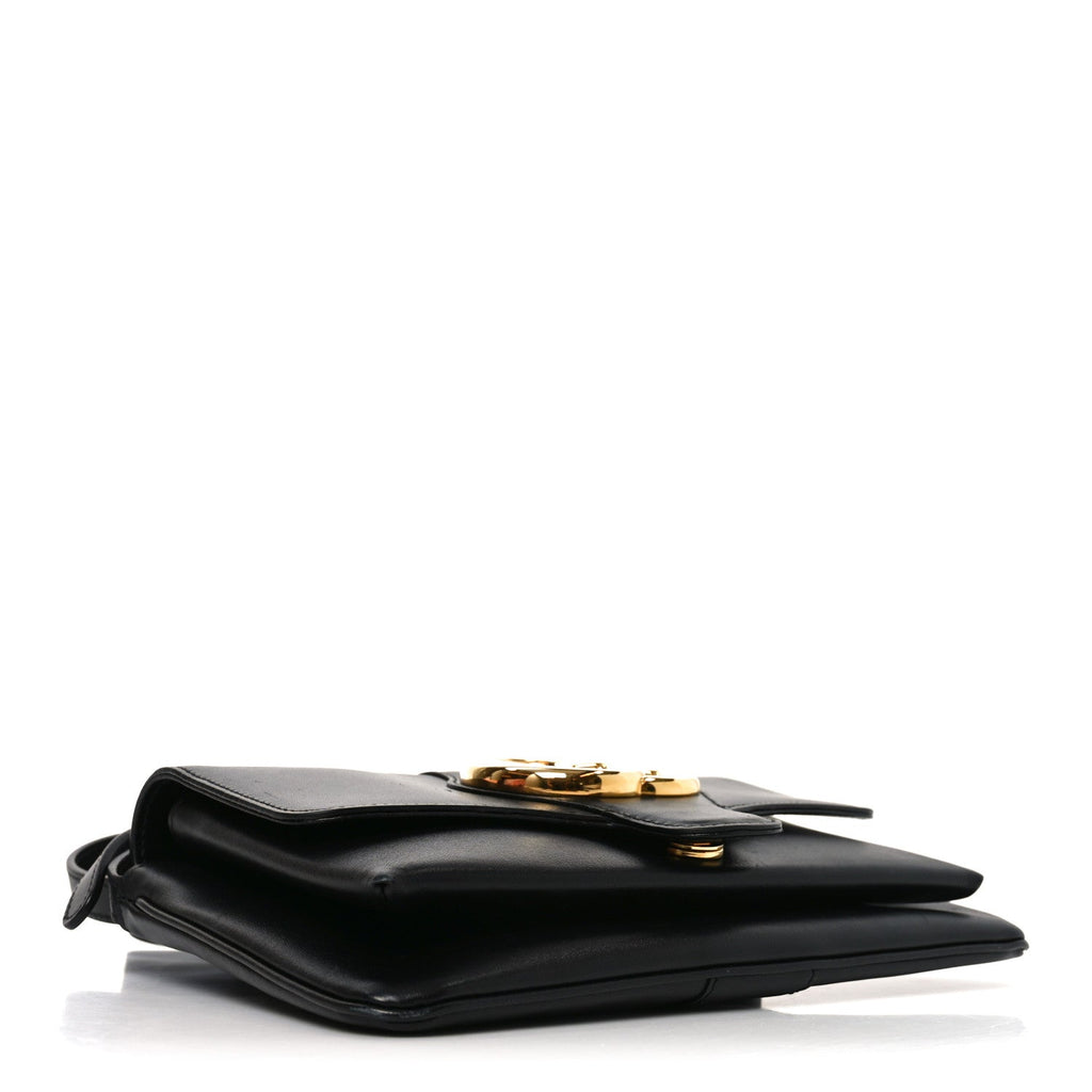 Gucci Vitello Palmellato Lux Small Arli Flap Shoulder Bag Black
