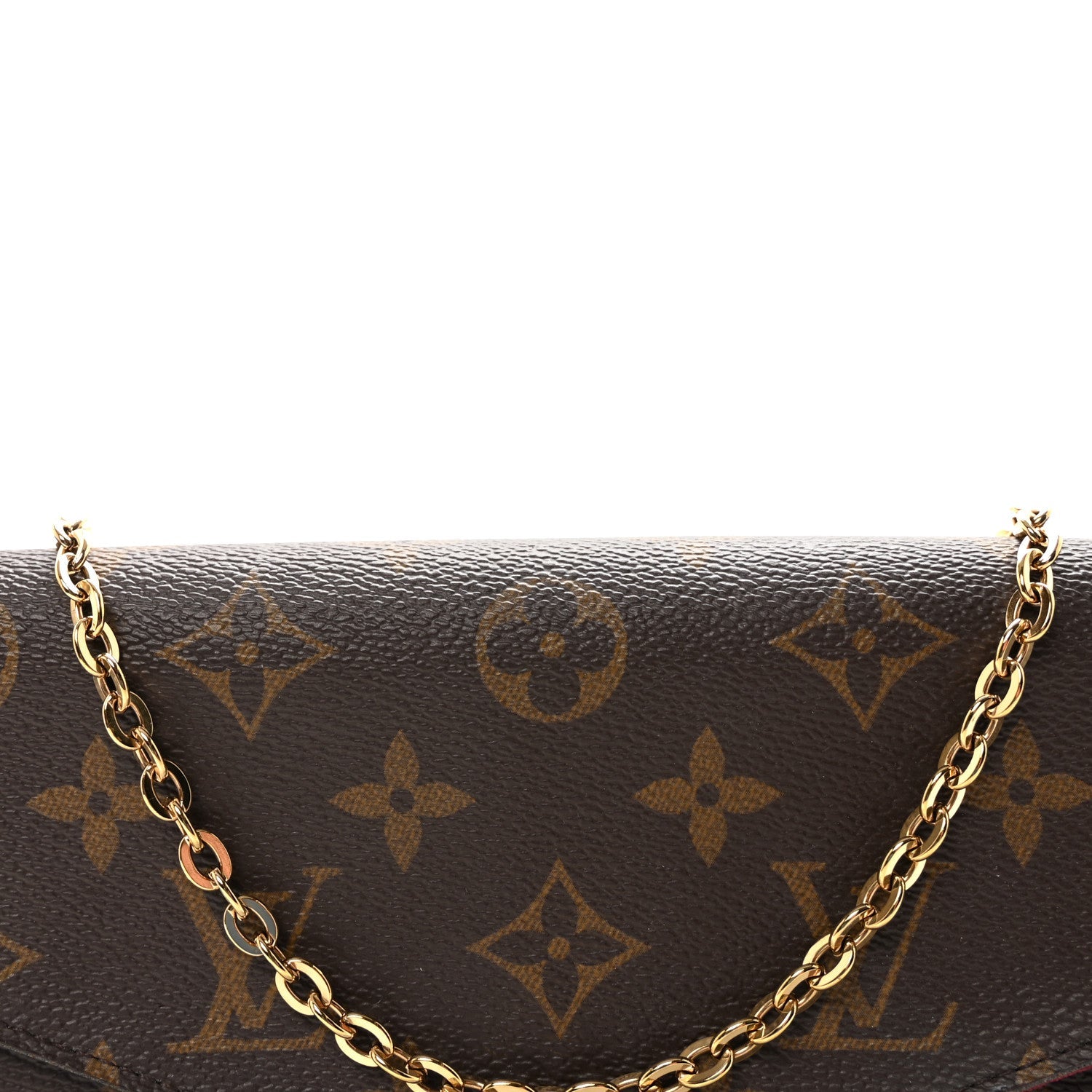 Louis Vuitton Monogram Pochette Felicie Chain Wallet Fuchsia