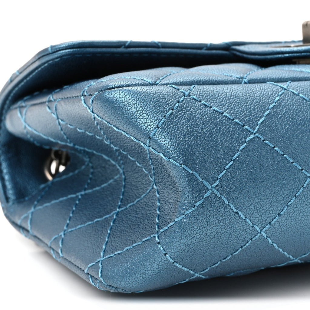 Chanel Metallic Sheepskin Quilted 2.55 Reissue Mini Flap Blue