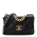Chanel Goatskin Quilted Medium Chanel 19 Flap Black