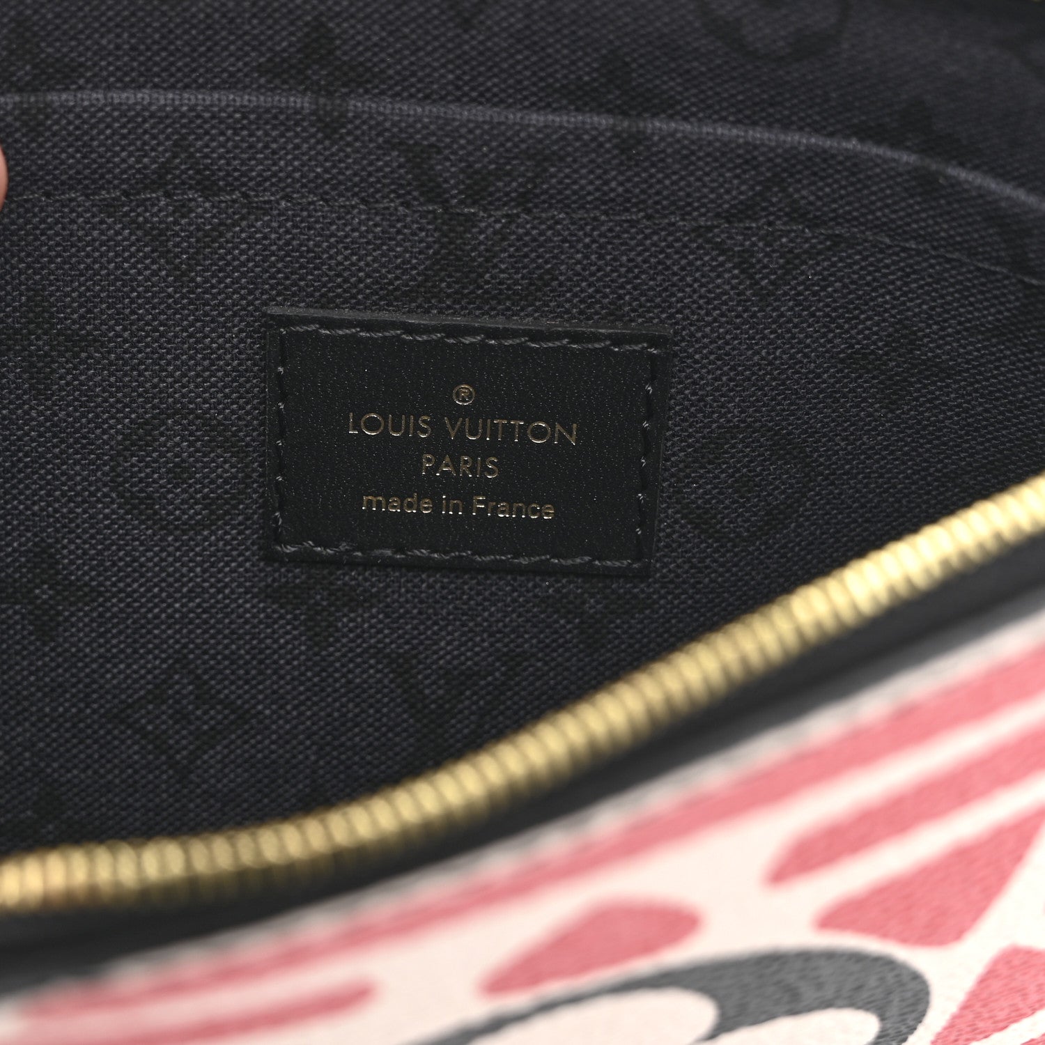 Louis Vuitton Monogram Giant Crafty Neverfull MM GM Pochette Creme Rouge Black