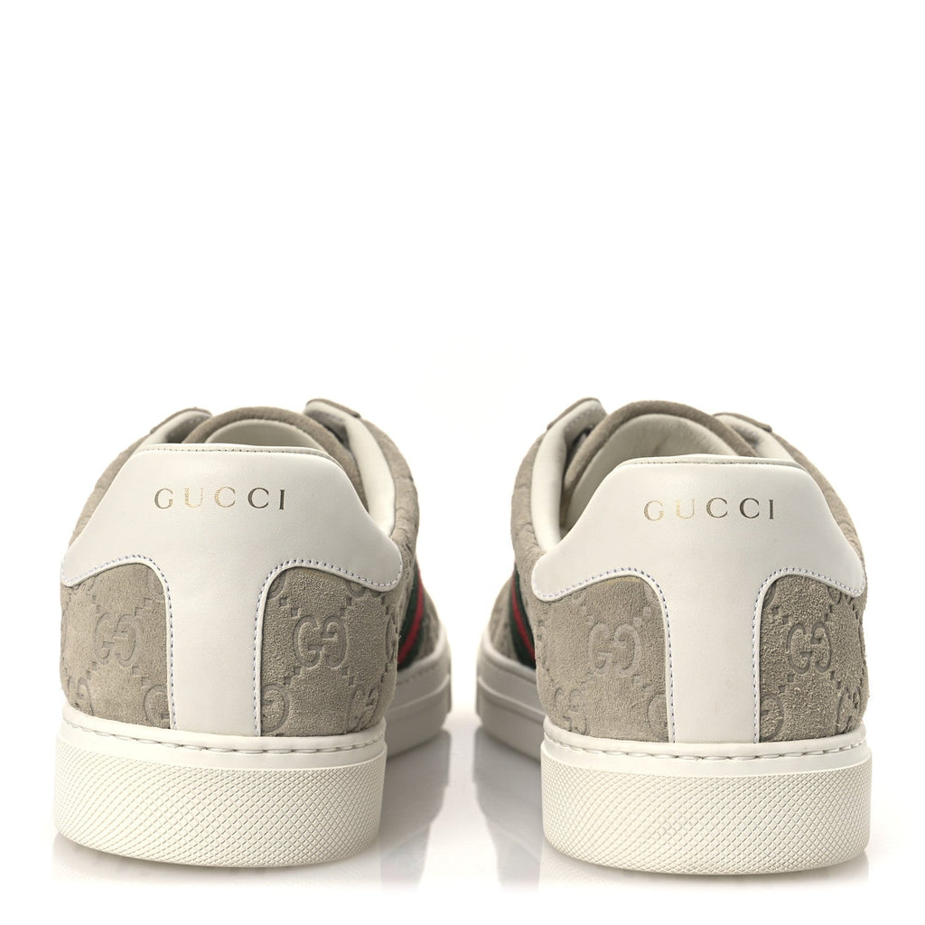 Gucci Suede Web Mens Ace Sneakers 8.5 Oatmeal