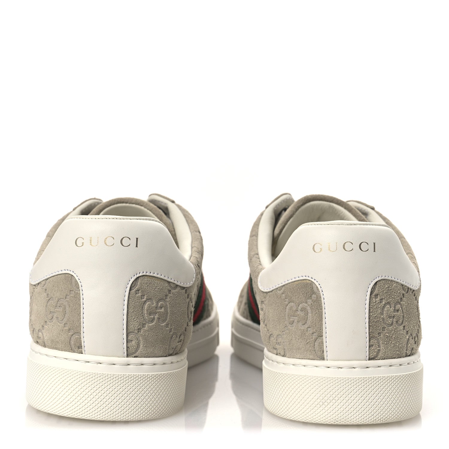 Gucci Suede Web Mens Ace Sneakers 8.5 Oatmeal