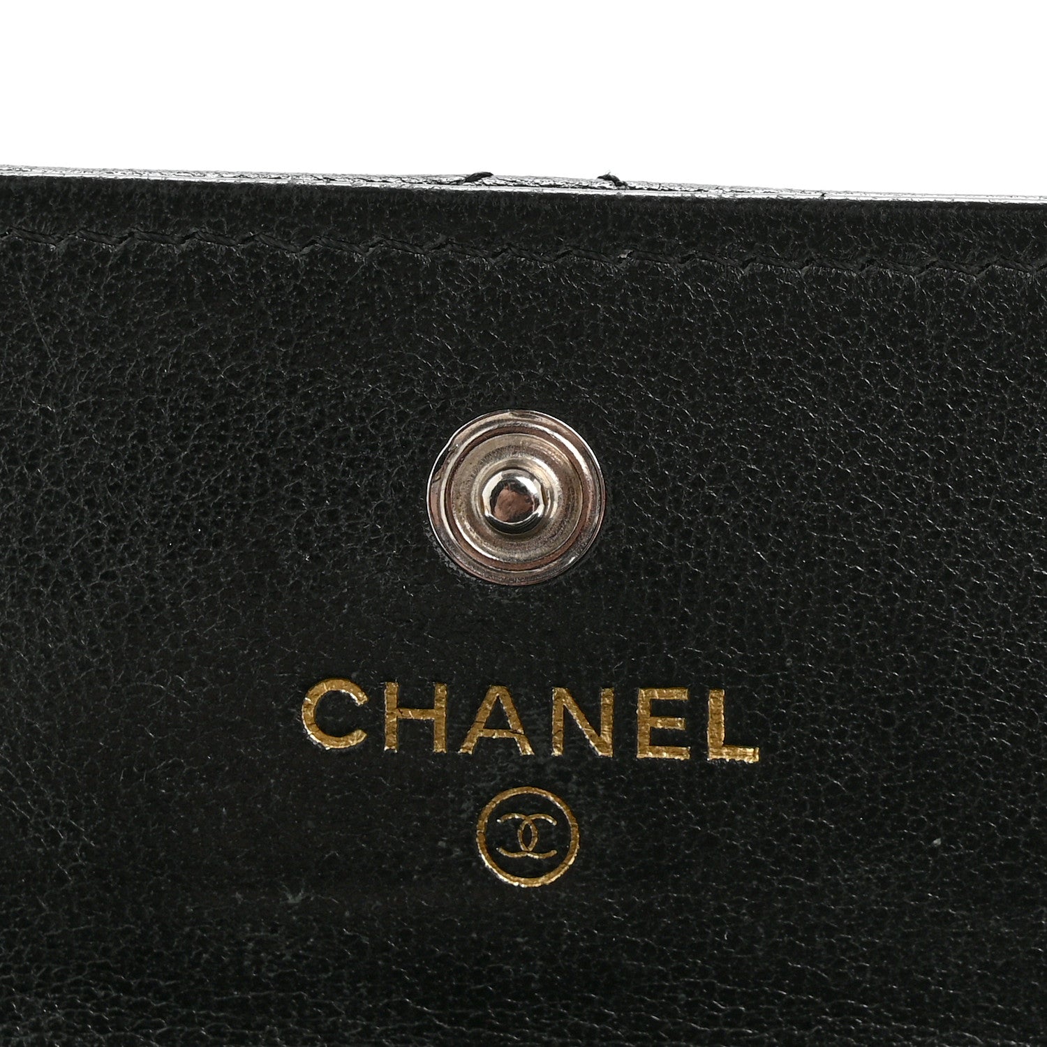 Lambskin Quilted Chanel 19 Flap Card Holder Black