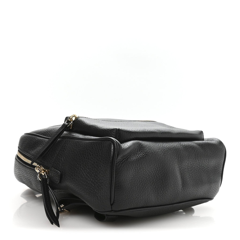 Gucci Pebbled Calfskin Soho Chain Backpack Black