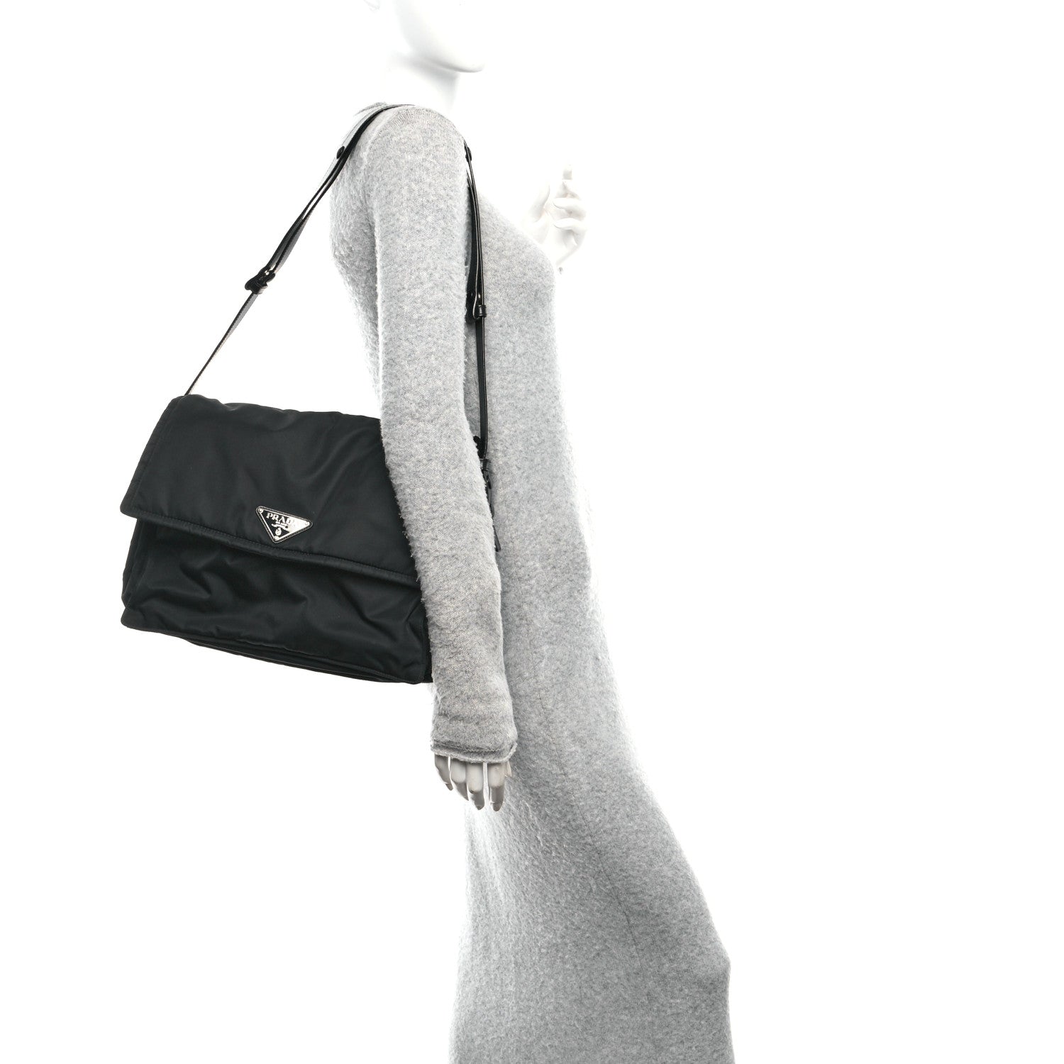 Prada Re-Nylon Padded Large Traveller Black