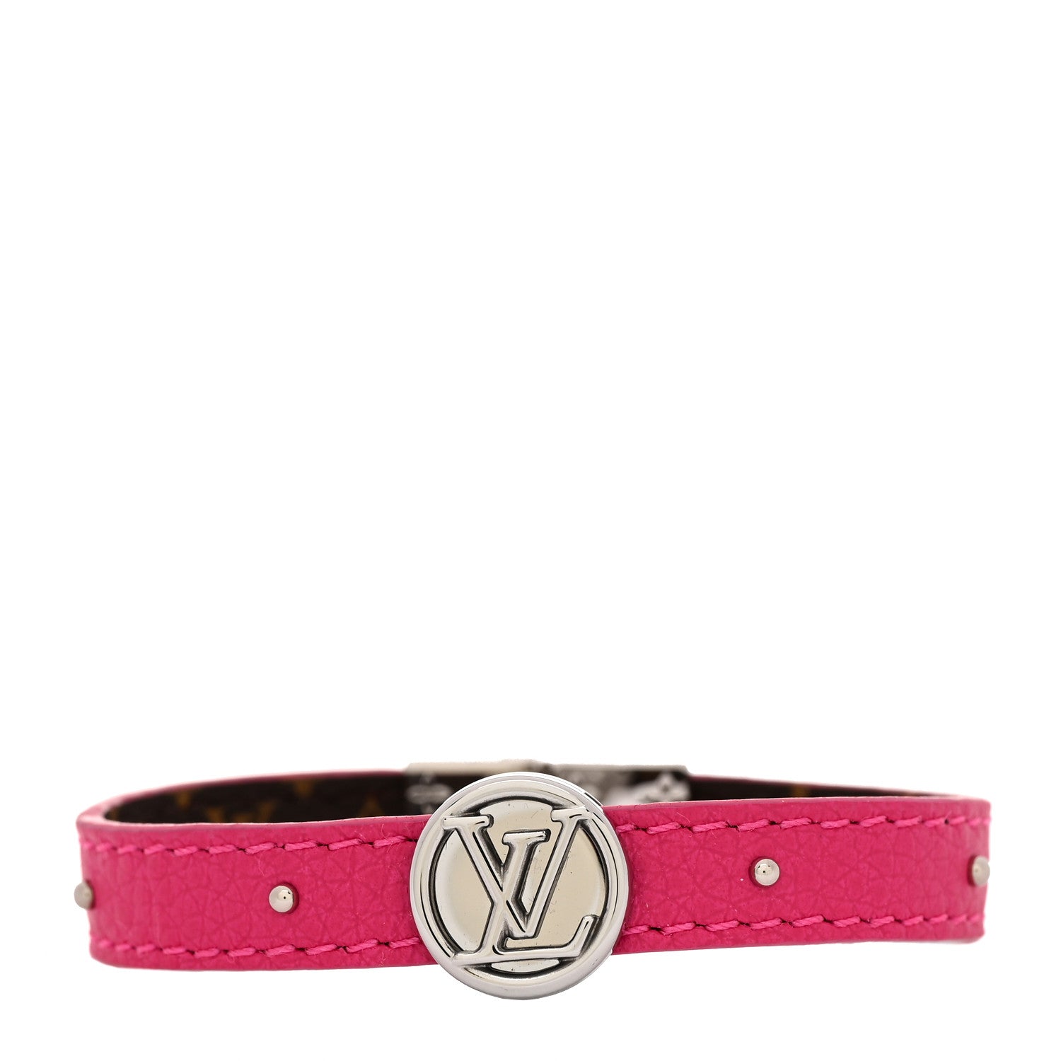 Louis Vuitton Monogram LV Circle Reversible Bracelet 17 Rose Falbala