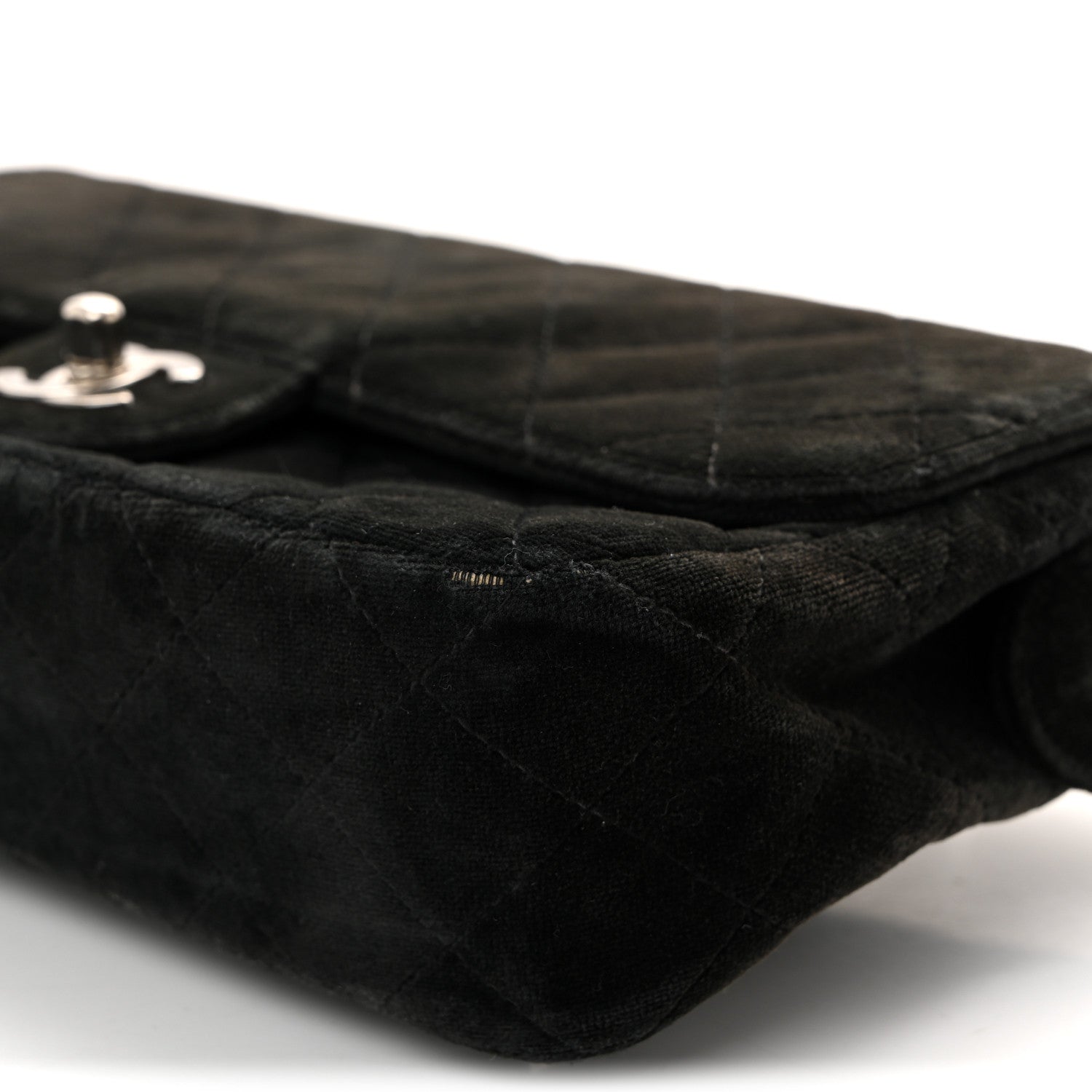 Chanel Velvet Quilted Flap Backpack Black