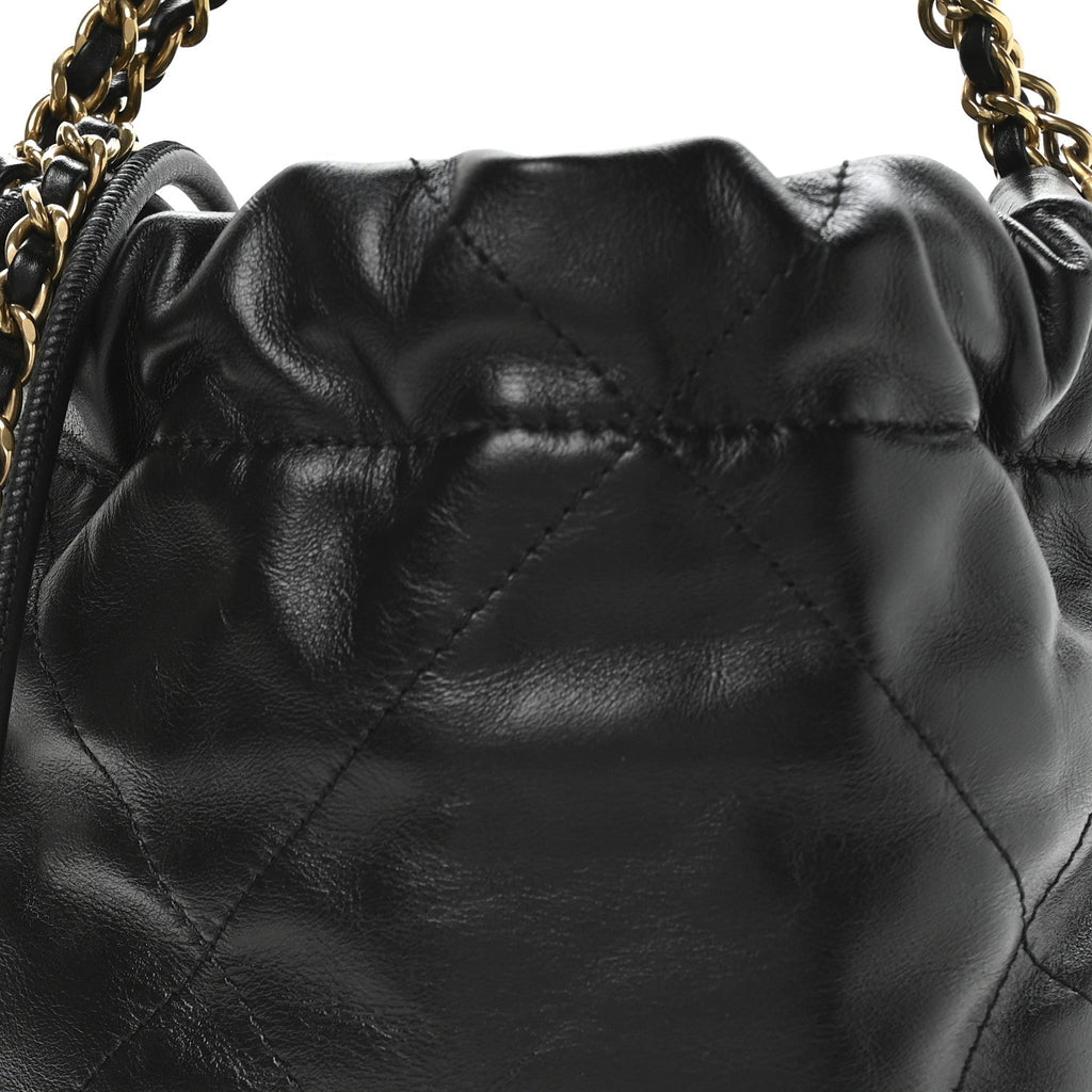 Chanel Shiny Calfskin Quilted Mini Chanel 22 Black