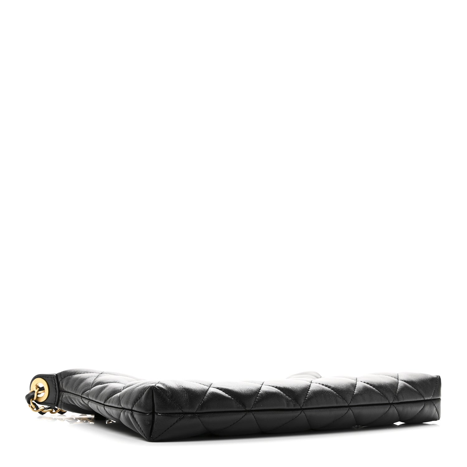 Chanel Shiny Lambskin Quilted CC Hobo Black