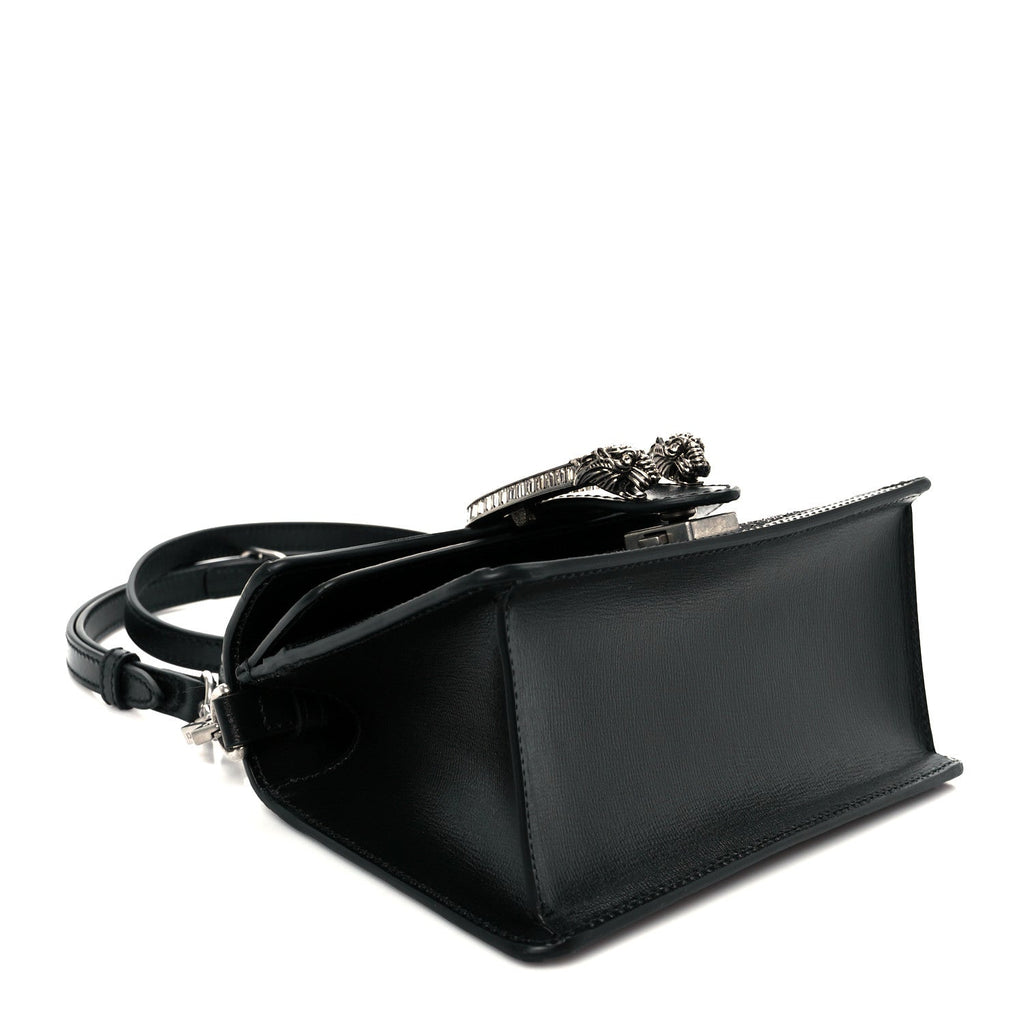 Gucci Satin Crystal GG Monogram Mini Dionysus Top Handle Bag Black