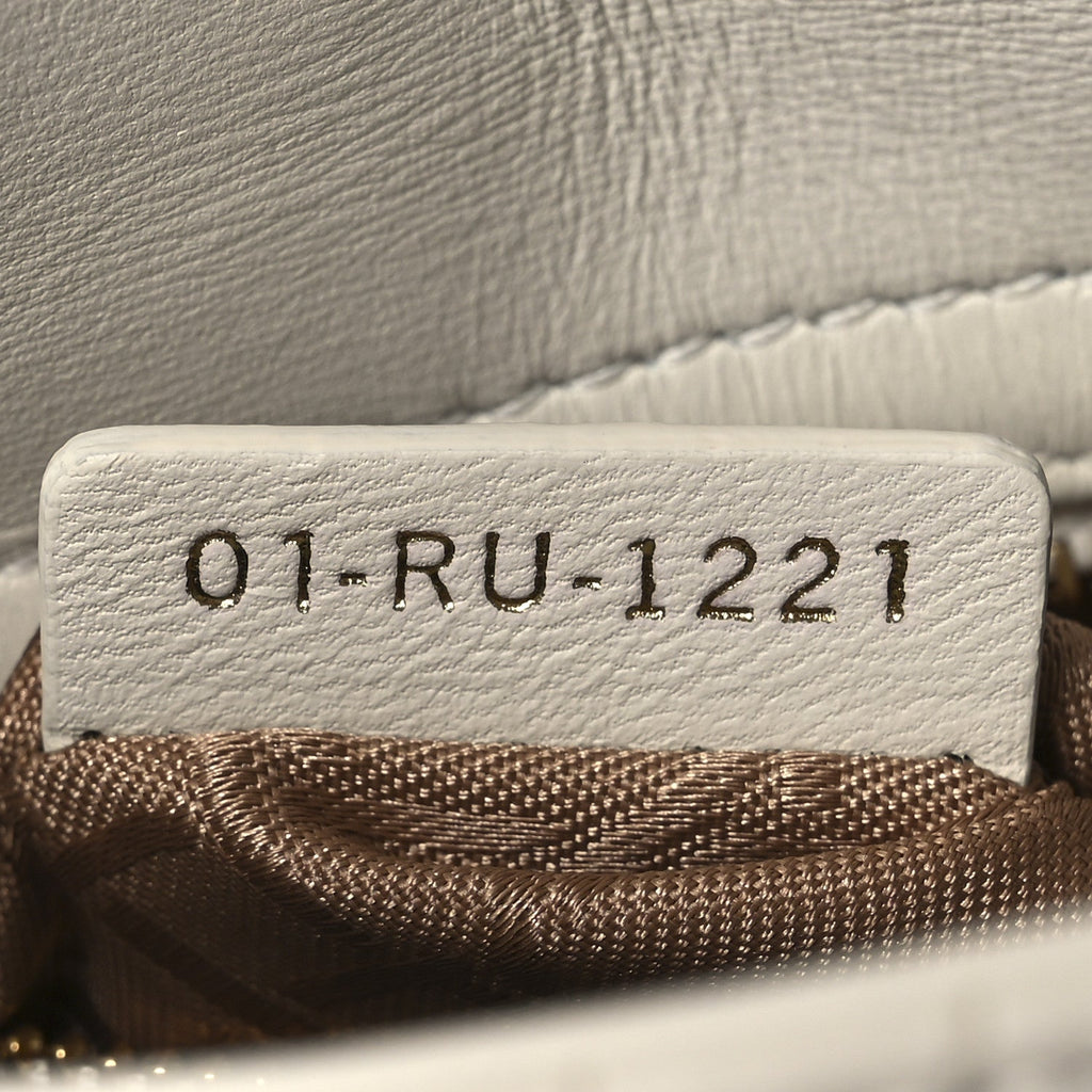 Christian Dior Lambskin Cannage Mini Lady Dior White