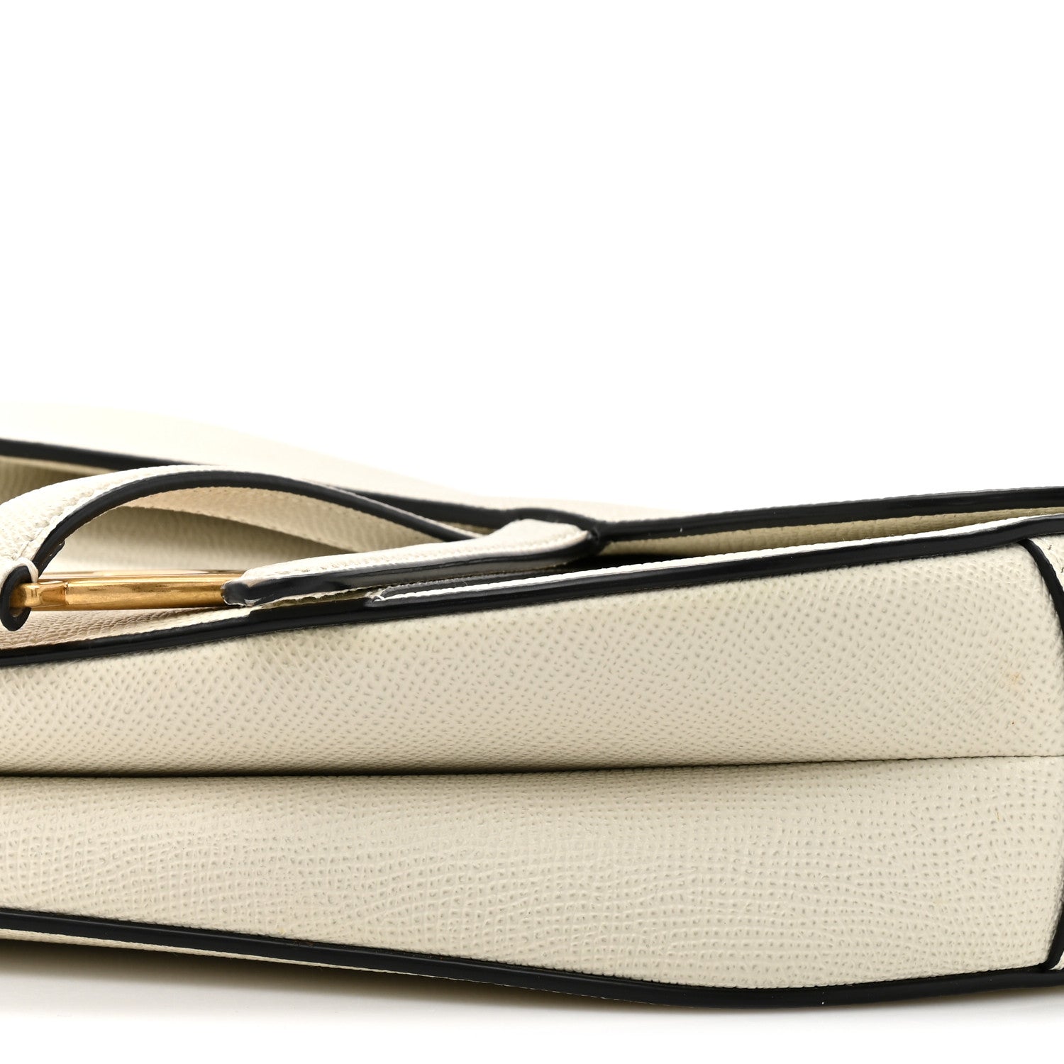 Christian Dior Grained Calfskin Saddle Bag White