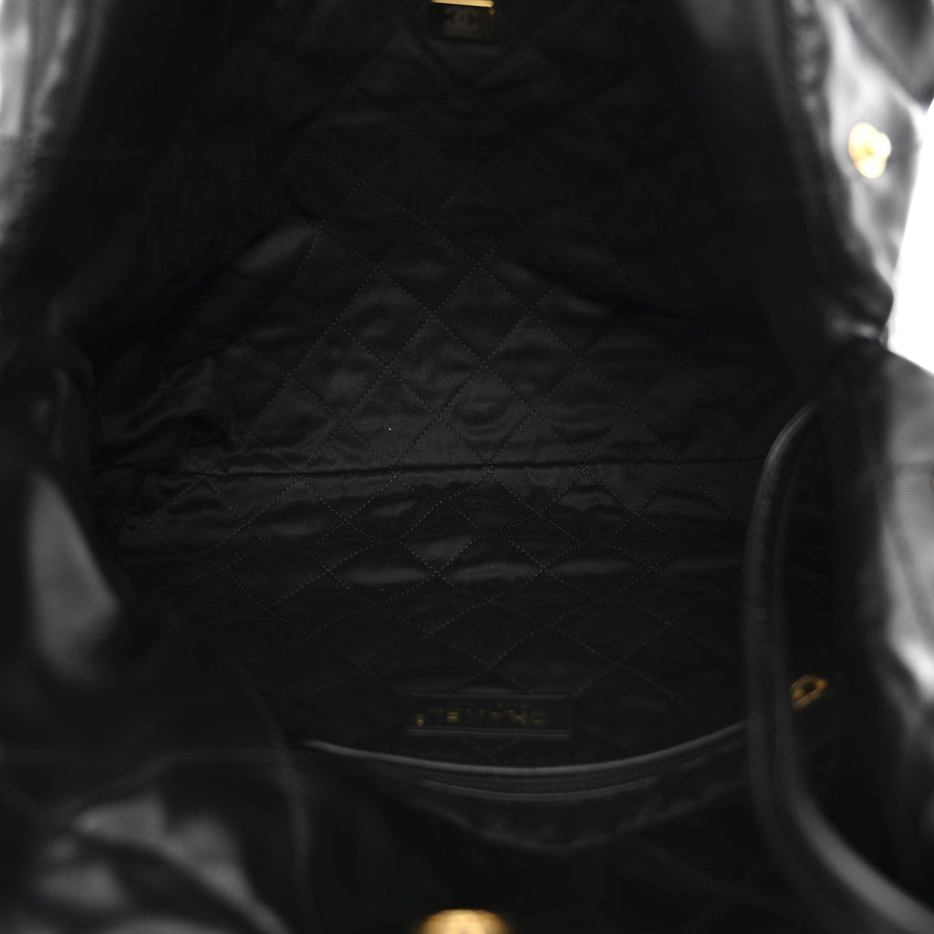 Chanel Shiny Calfskin Quilted Small Chanel 22 Black