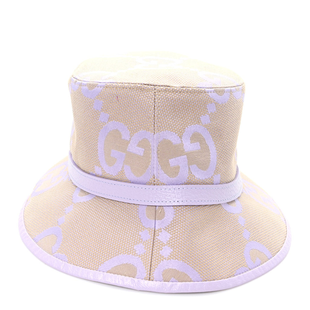 Gucci Monogram Jumbo GG Mosteria Bucket Hat L Beige Lapis
