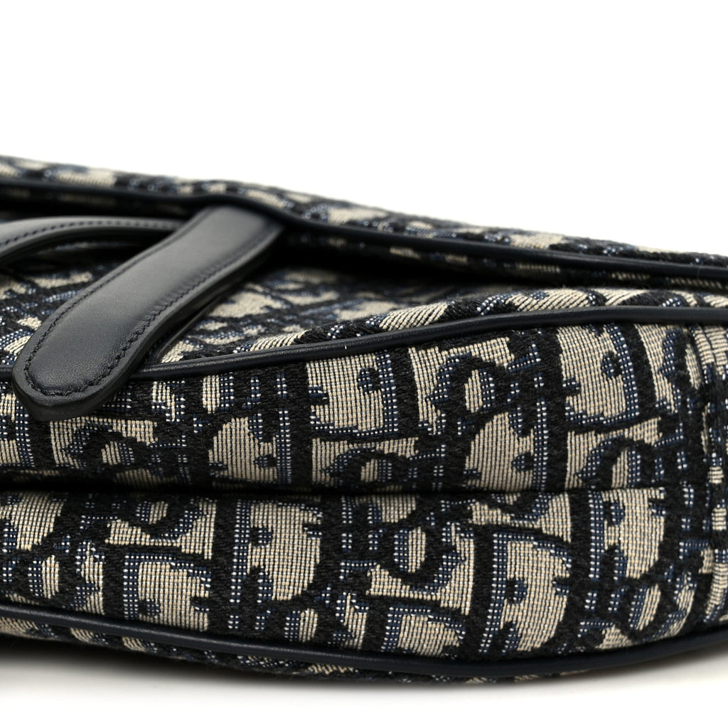 Christian Dior Oblique Saddle Bag Blue