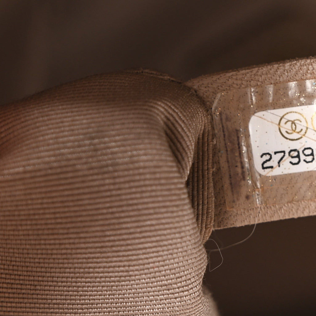 Chanel Tweed Front Pocket Backpack Beige