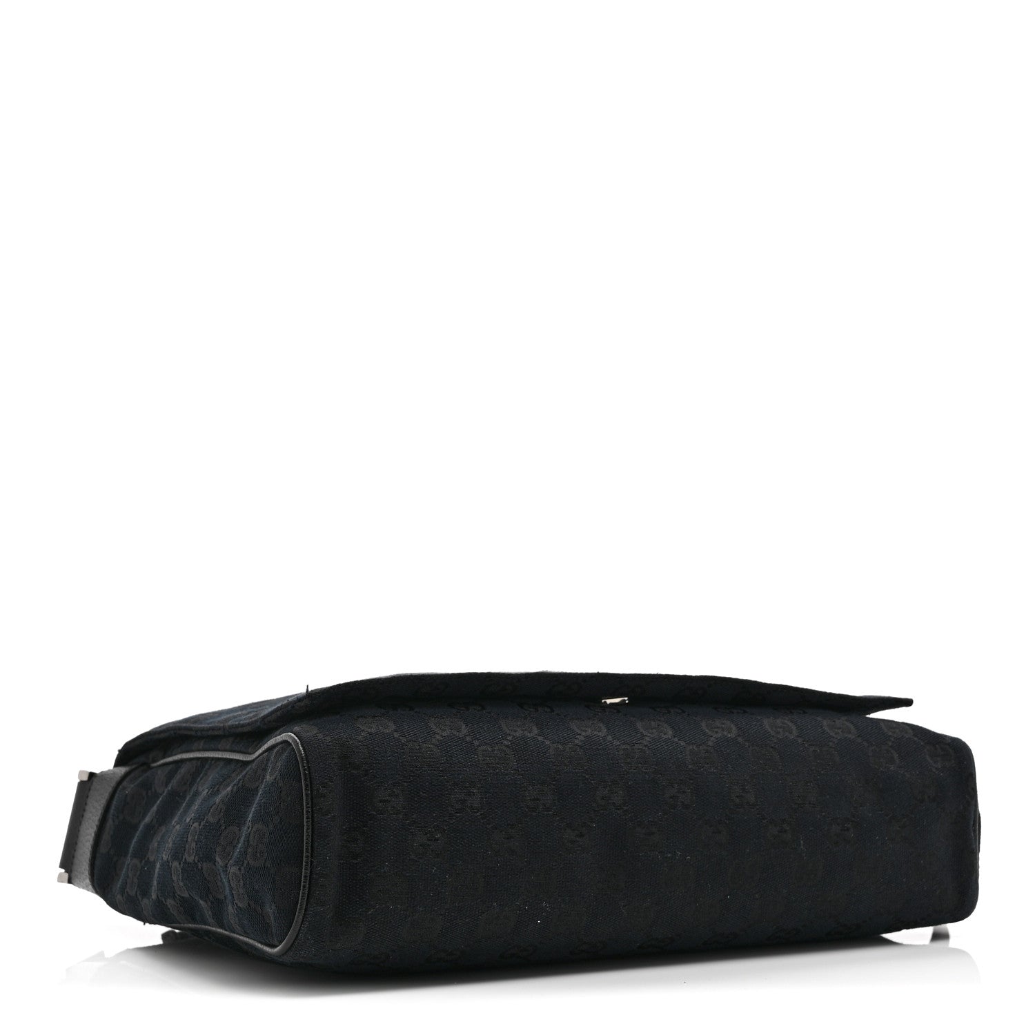 Gucci Monogram Small Flap Messenger Bag Black