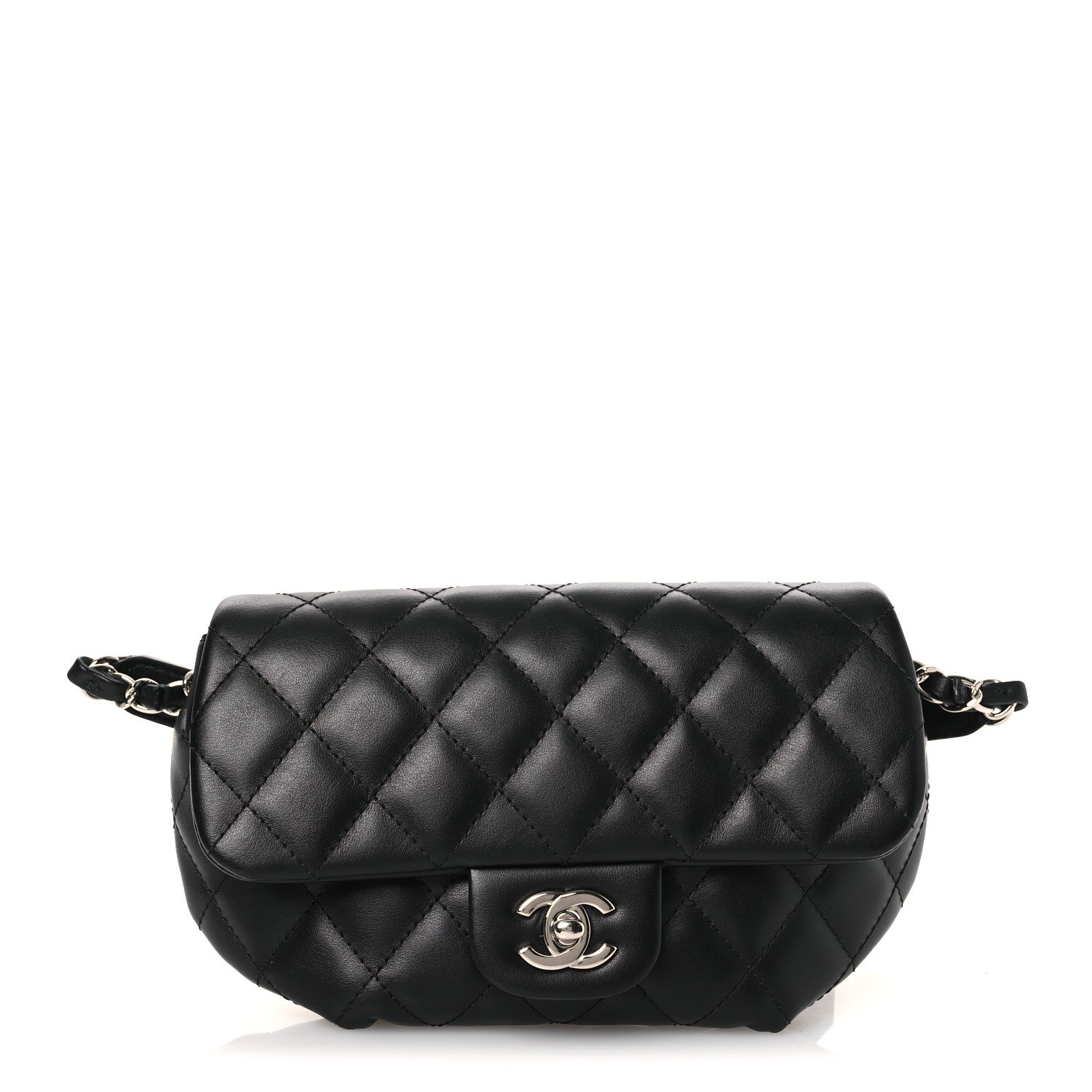 Chanel Calfskin Quilted CC Uniform Flap Belt Bag Black