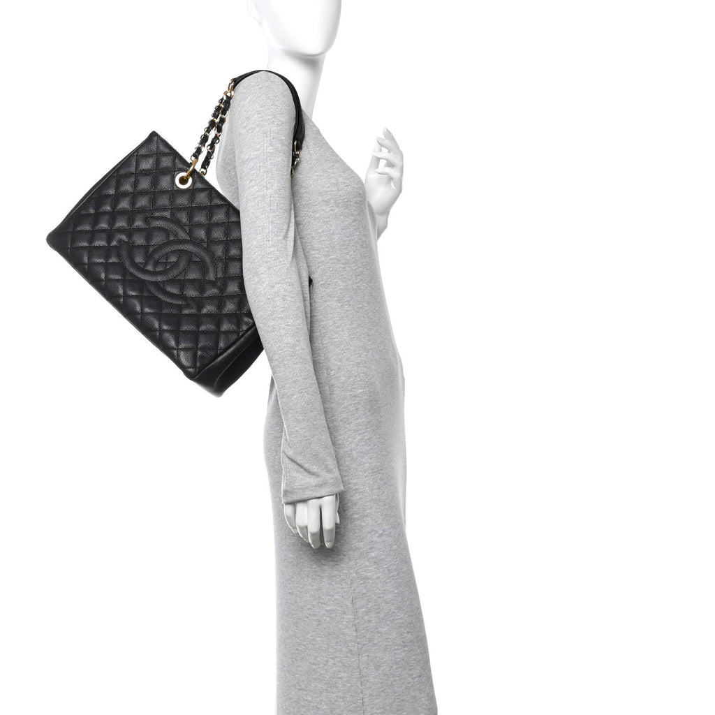 Chanel Caviar Quilted Grand Shopping Tote GST Black