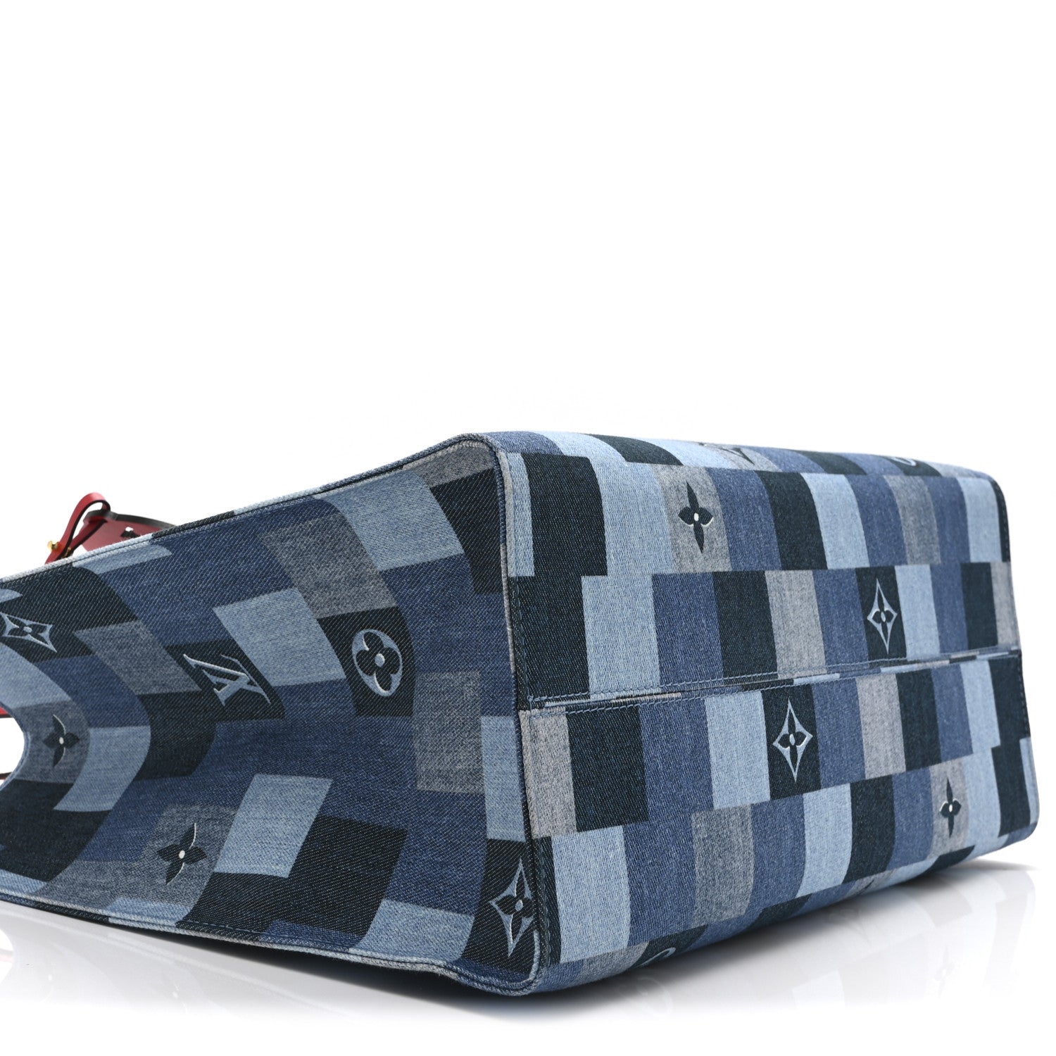 Louis Vuitton Denim Damier Monogram Onthego Blue Rouge