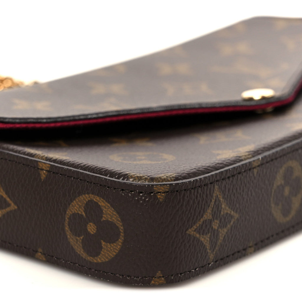 Louis Vuitton Monogram Pochette Felicie Chain Wallet Fuchsia