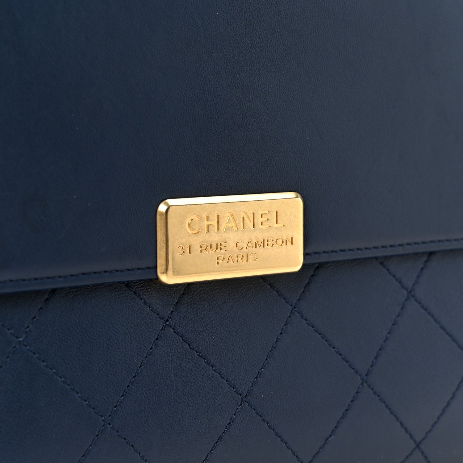 Chanel Lambskin Stitched Coco Luxe Medium Flap Blue