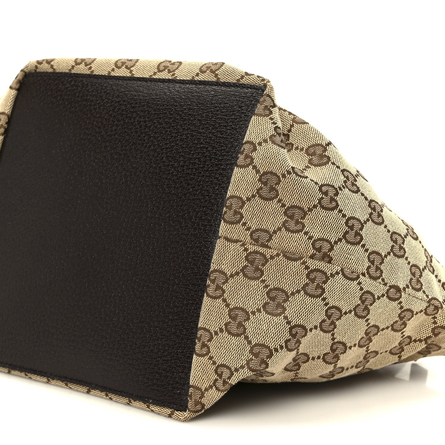 Gucci GG Monogram Small Web Handle Bucket Tote Dark Brown