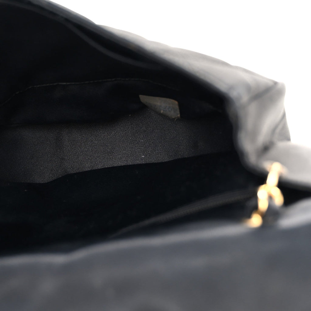 Chanel Satin Quilted Half Moon Flap Black