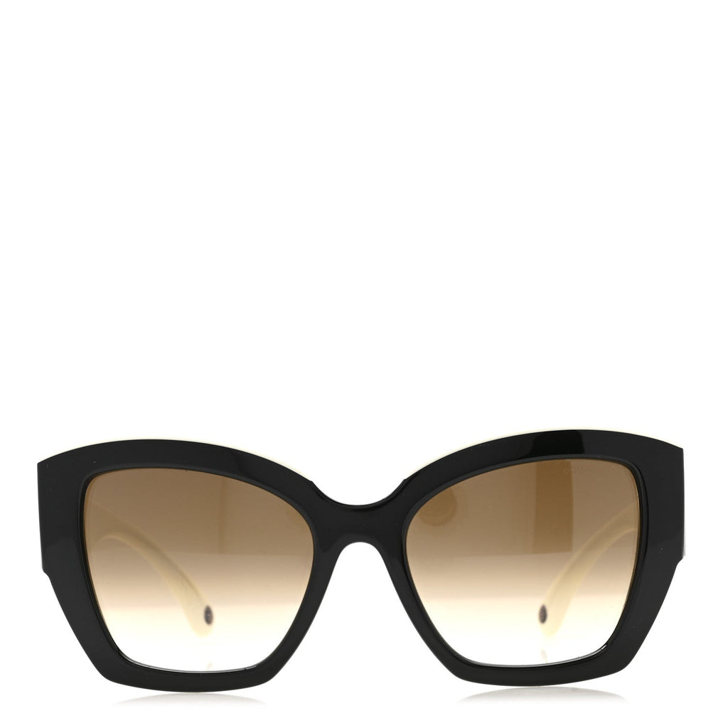 Acetate Square Sunglasses 6058 Black White