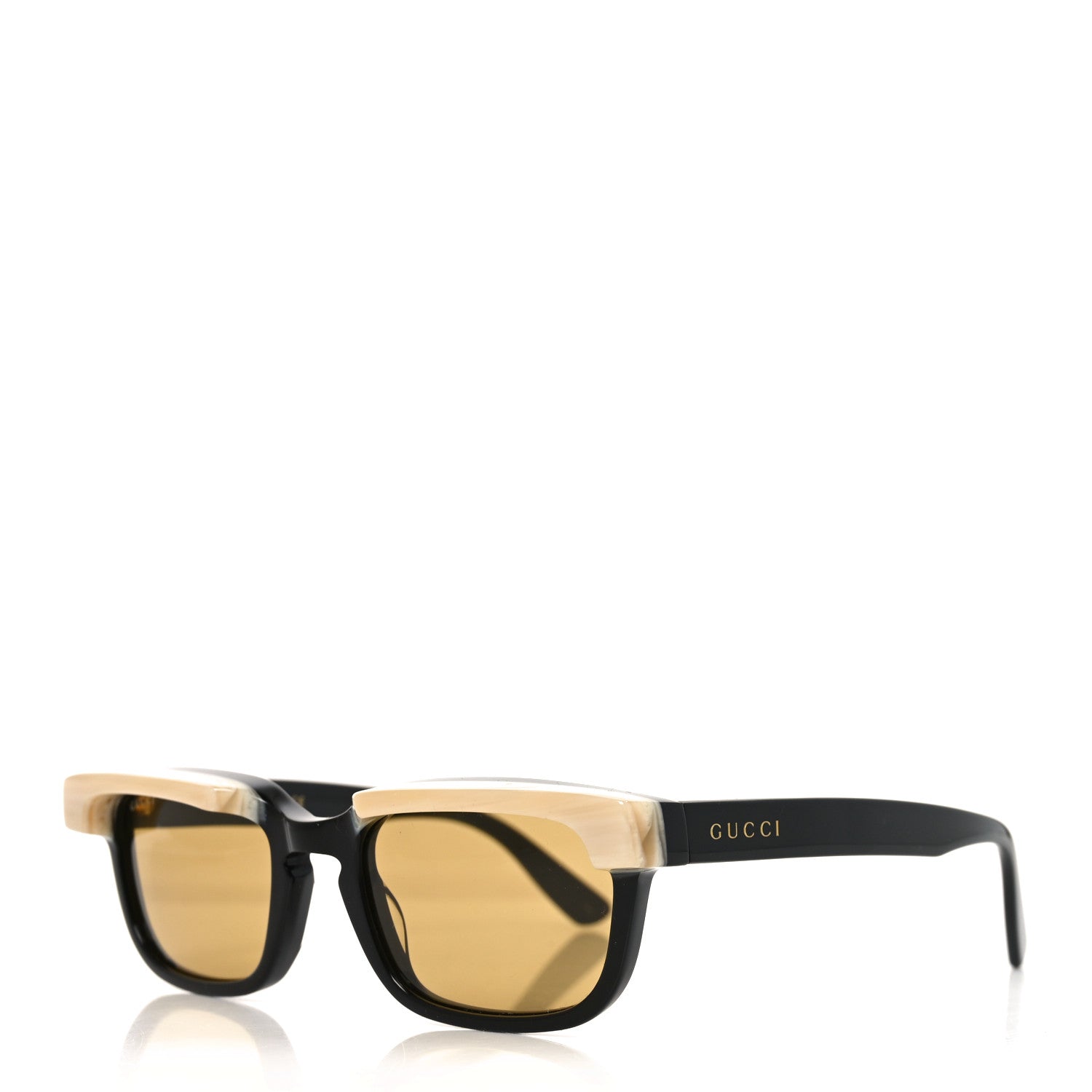 Gucci Acetate Rectangle Sunglasses GG1166S Black Beige