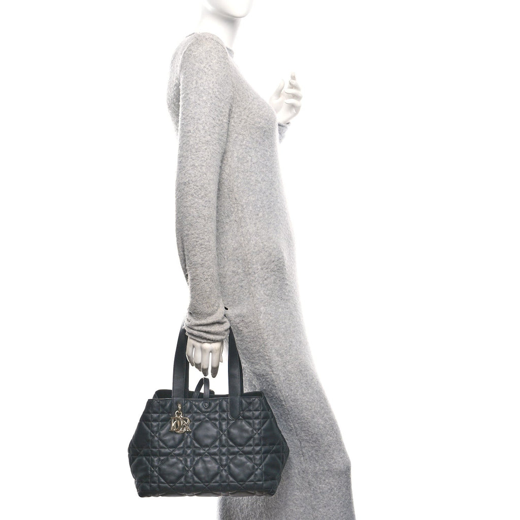 Christian Dior Calfskin Macrocannage Medium Toujours Black