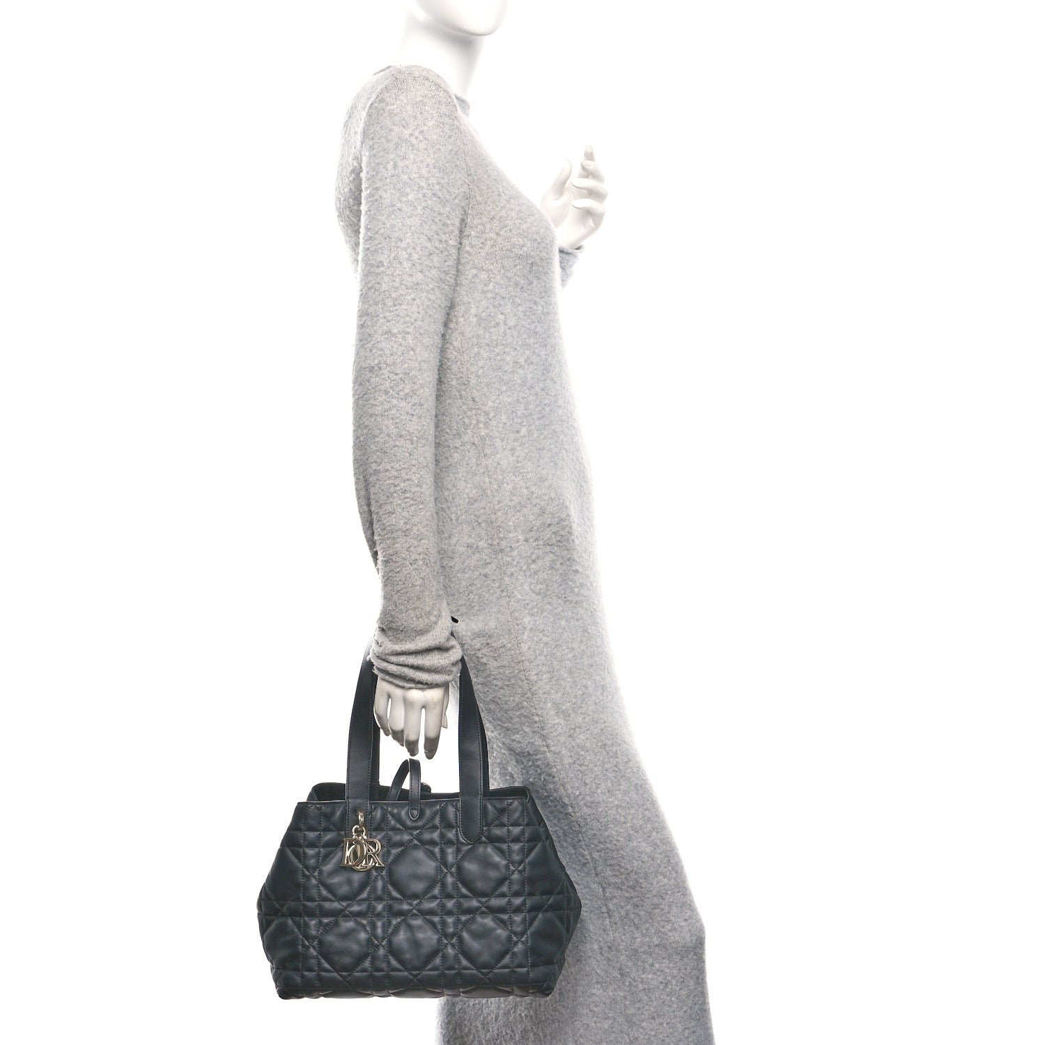 Christian Dior Calfskin Macrocannage Medium Toujours Black