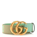 Gucci Monogram Jumbo GG Textured Dollar Calfskin Double G 75 30 Belt Mint Green