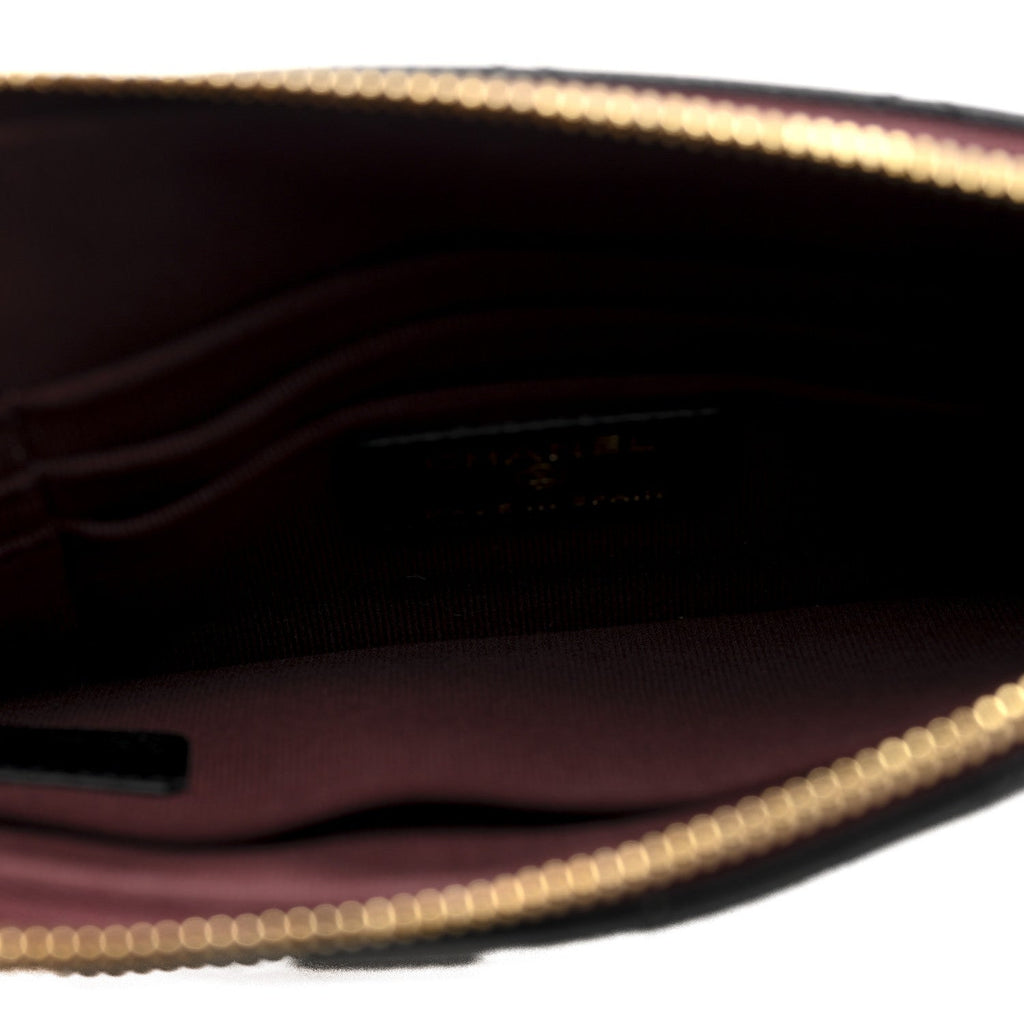 Caviar Quilted Cosmetic Case Black