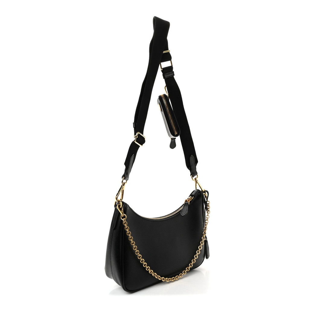 Prada Saffiano Lux Re-Edition 2005 Shoulder Bag Black