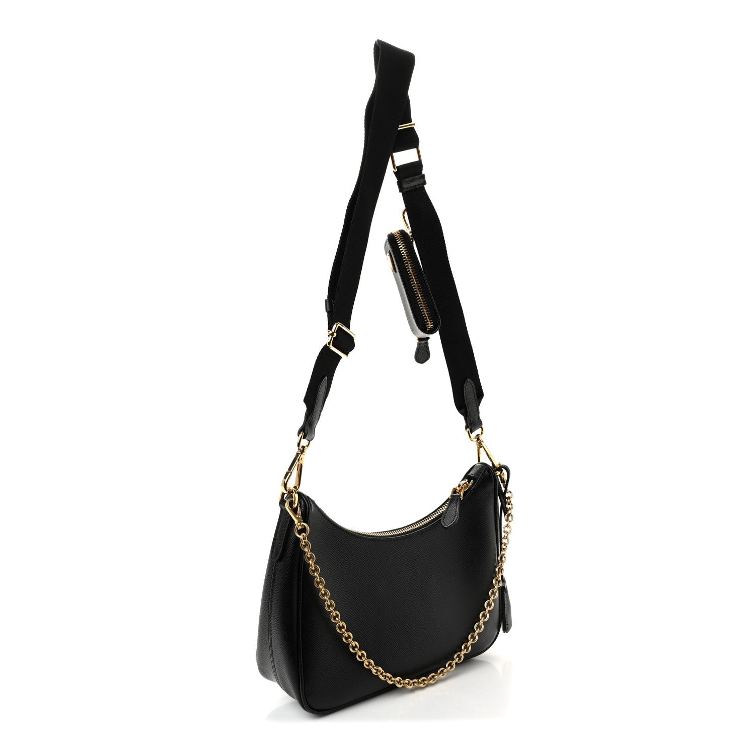 Prada Saffiano Lux Re-Edition 2005 Shoulder Bag Black