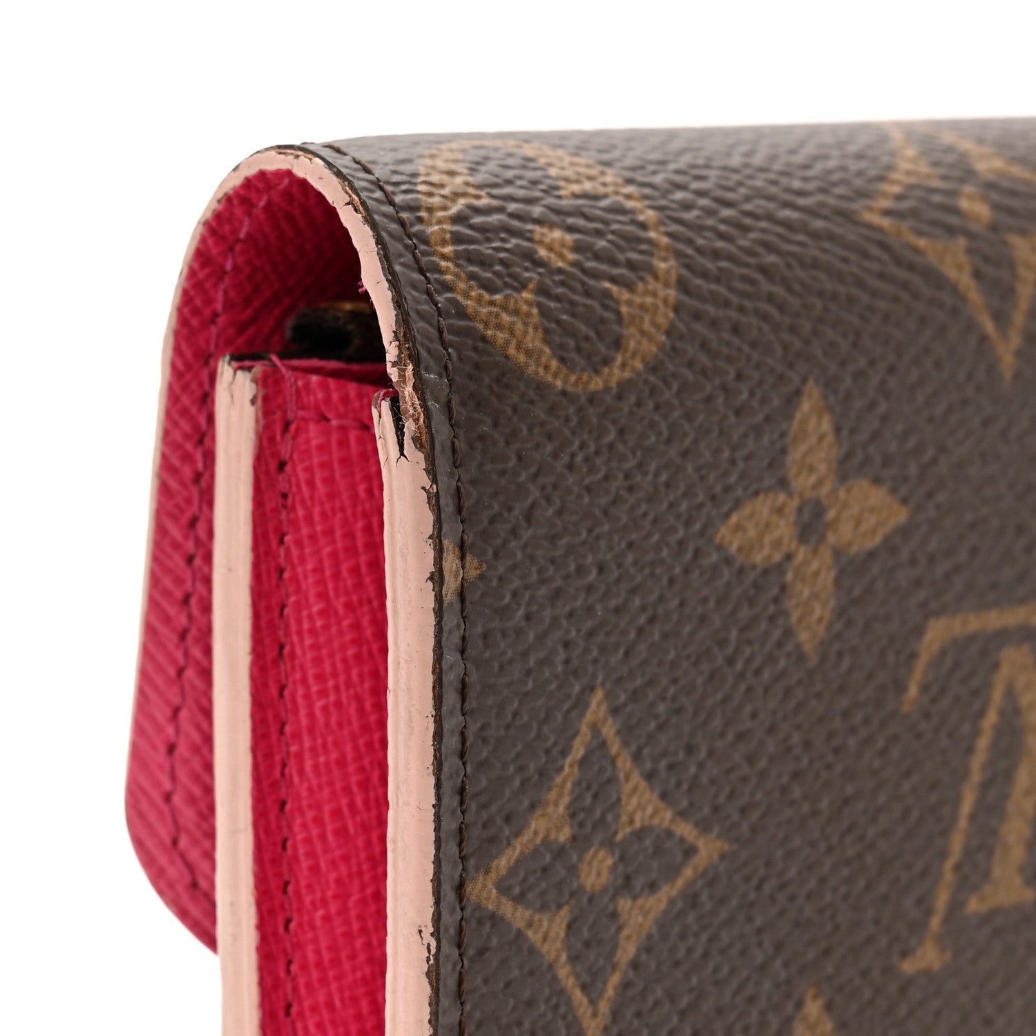 Louis Vuitton Monogram Bloom Flower Emilie Wallet Fuchsia
