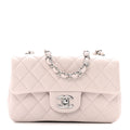 Chanel Lambskin Quilted Mini Rectangular Flap Light Purple
