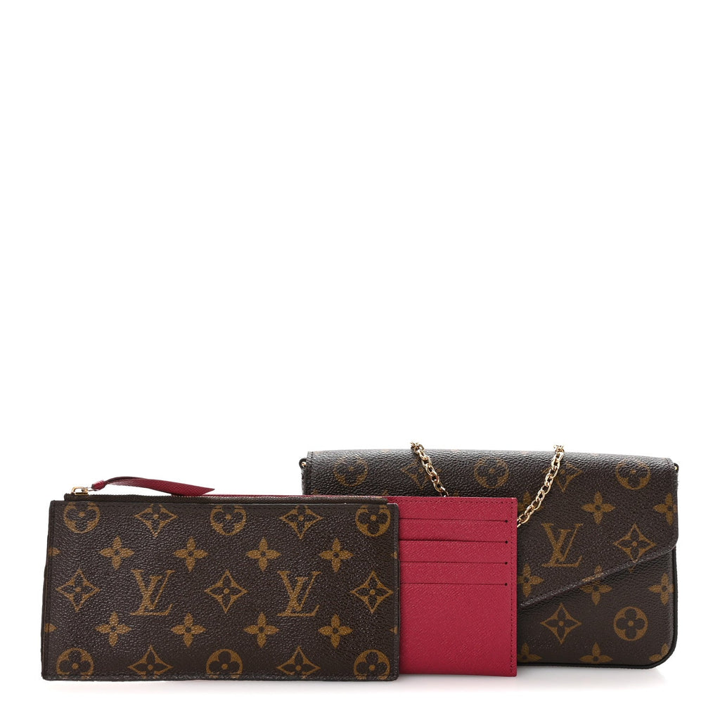 Louis Vuitton Monogram Pochette Felicie Chain Wallet Fuchsia