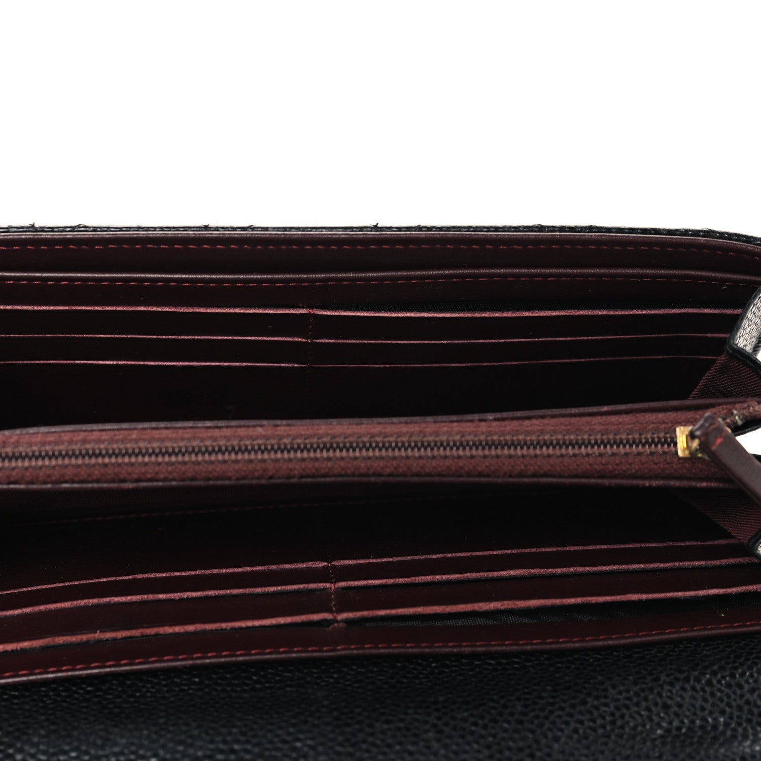 Caviar Quilted Large Gusset Flap Wallet Black