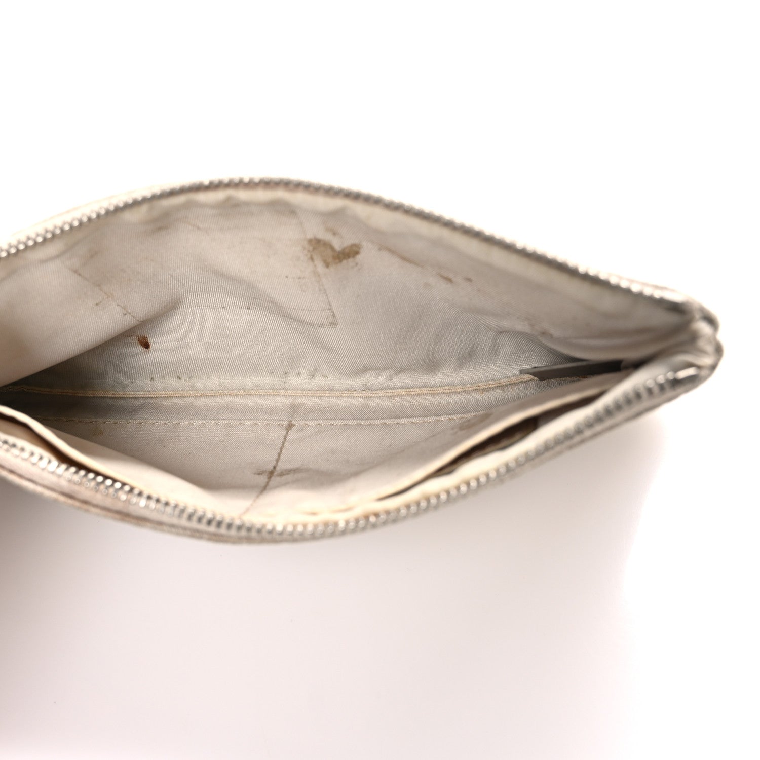 Chanel Nylon Travel Ligne Zip Wristlet Beige