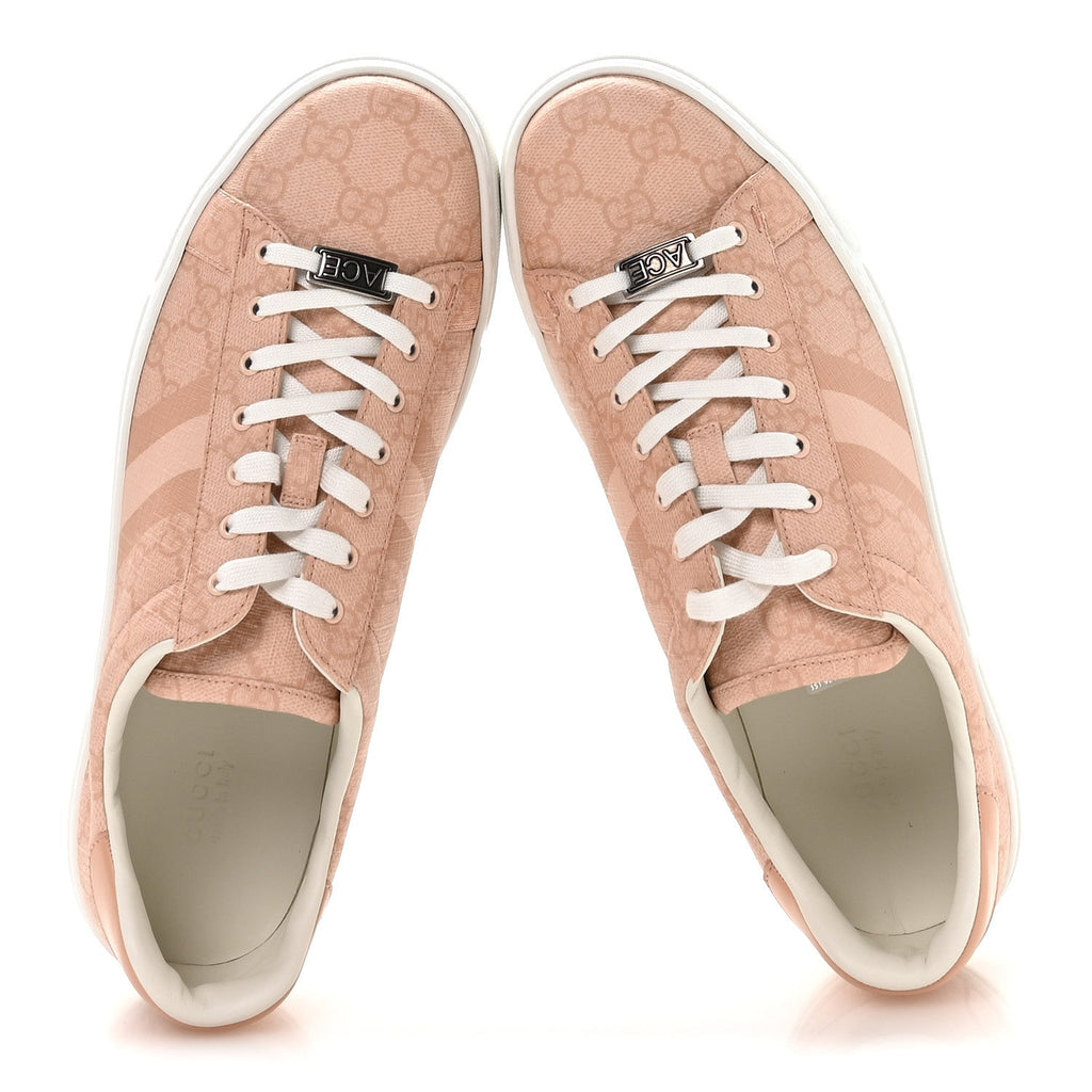Gucci GG Supreme Tonal Web Womens New Ace Sneakers 41 Pink