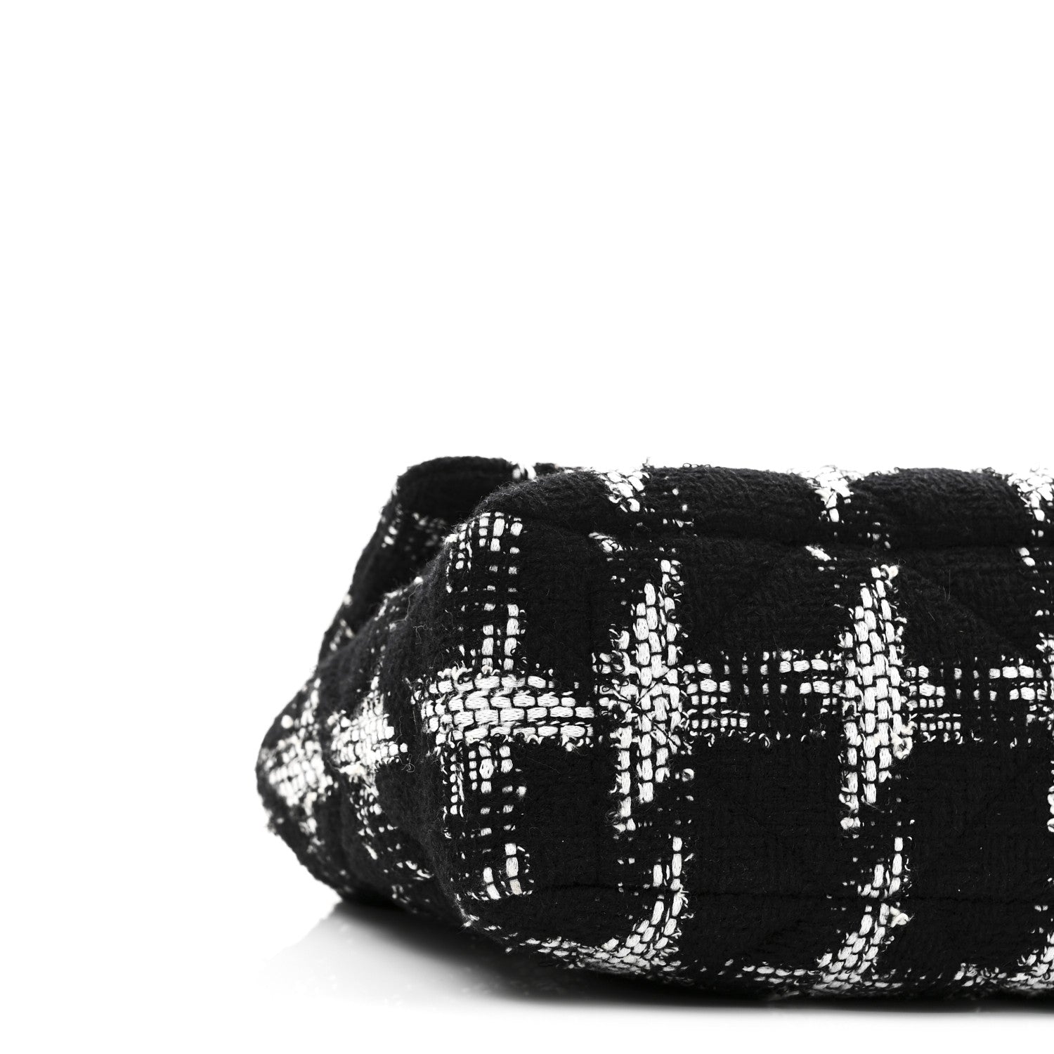 Chanel Tweed Quilted Large Chanel 19 Flap Black White
