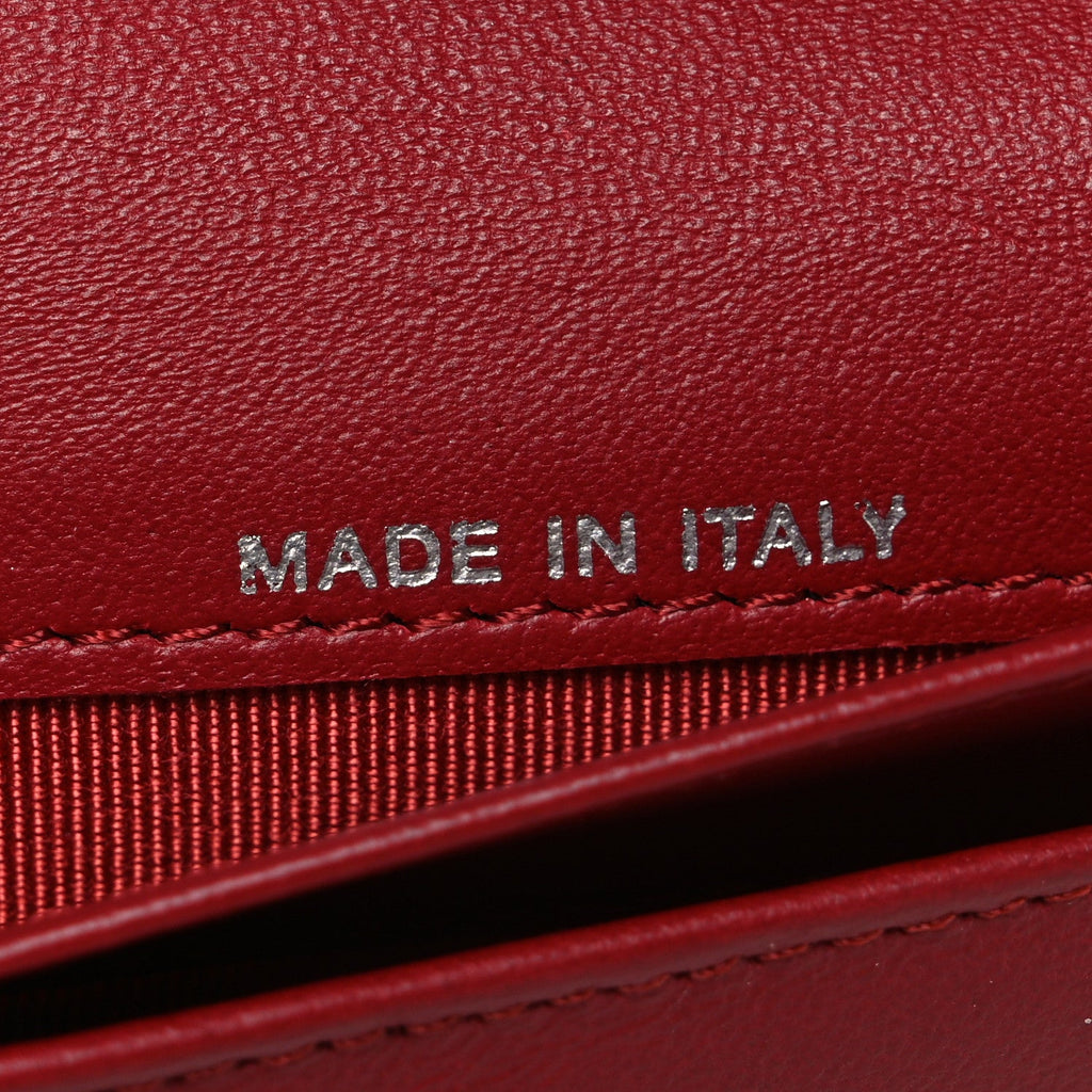 Lambskin Quilted CC French Wallet Red