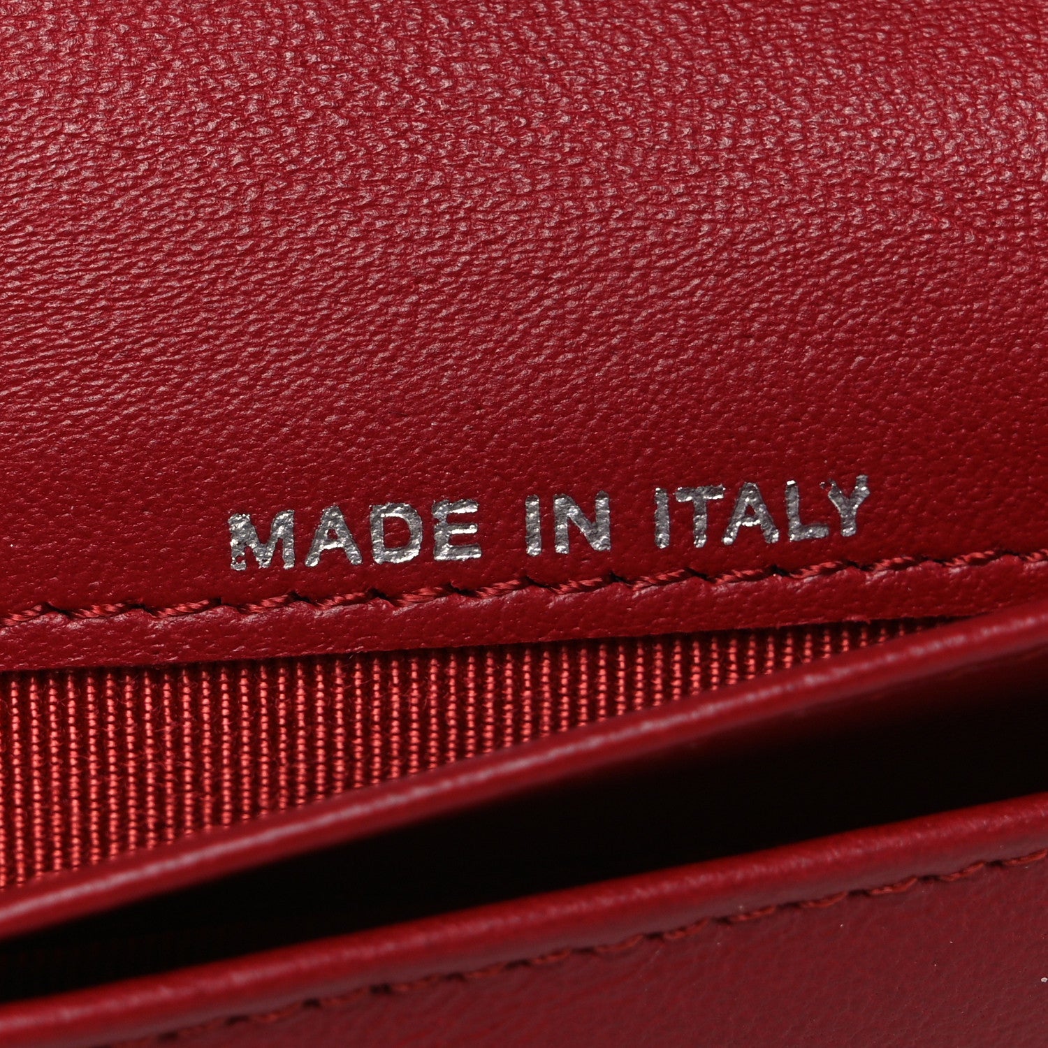 Lambskin Quilted CC French Wallet Red