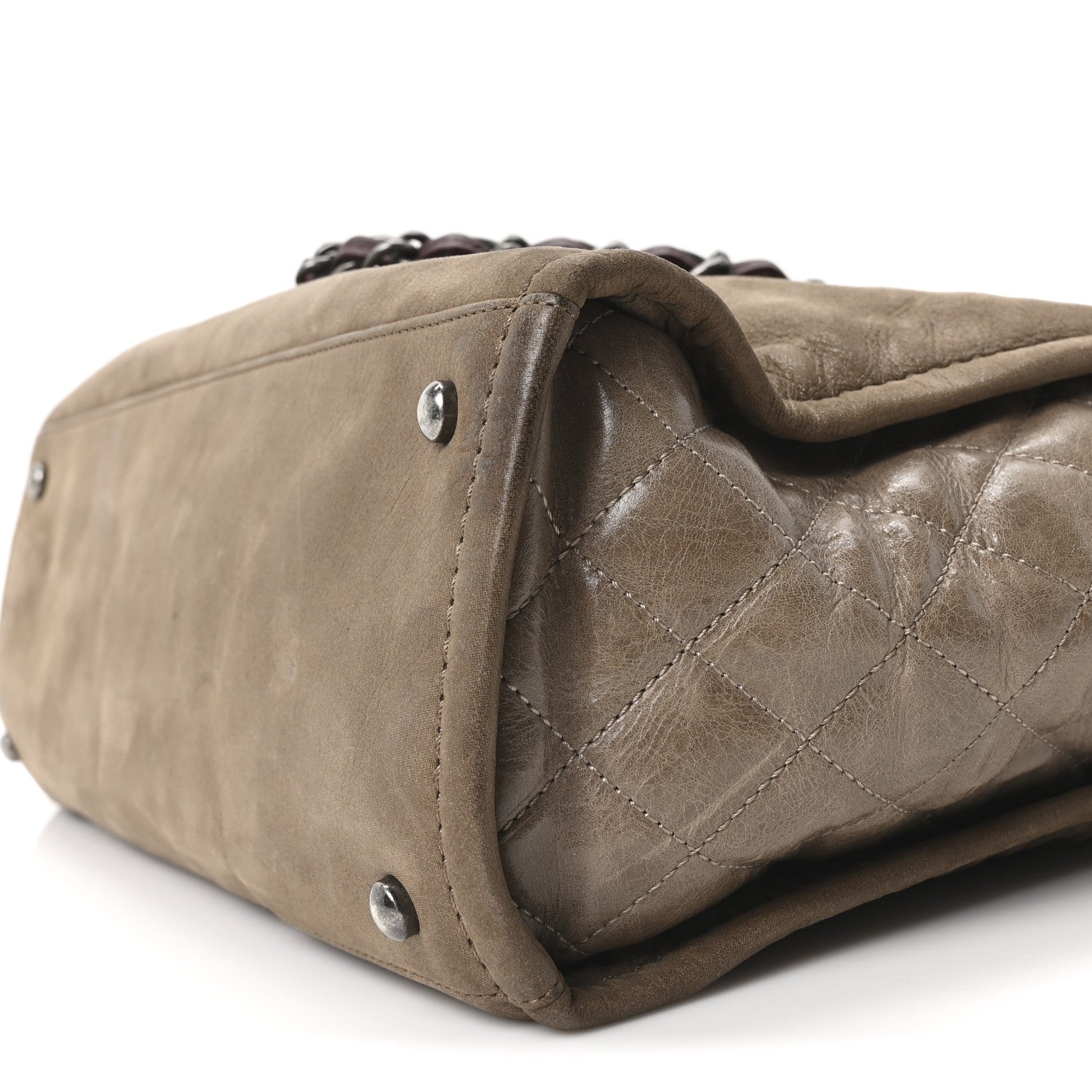 Chanel Iridescent Calfskin In The Mix Tall Tote Khaki